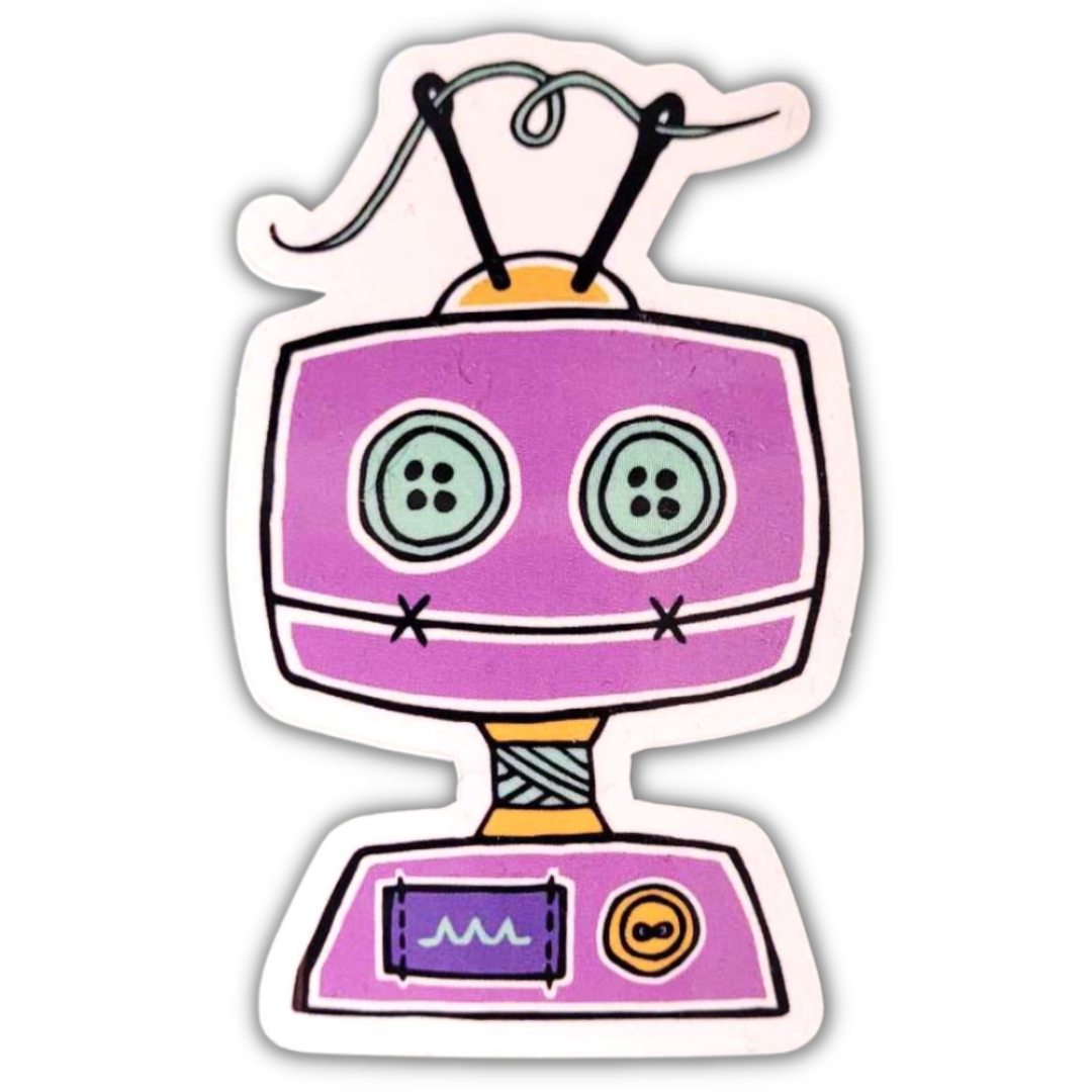 Purple B-Bot Robot Sticker