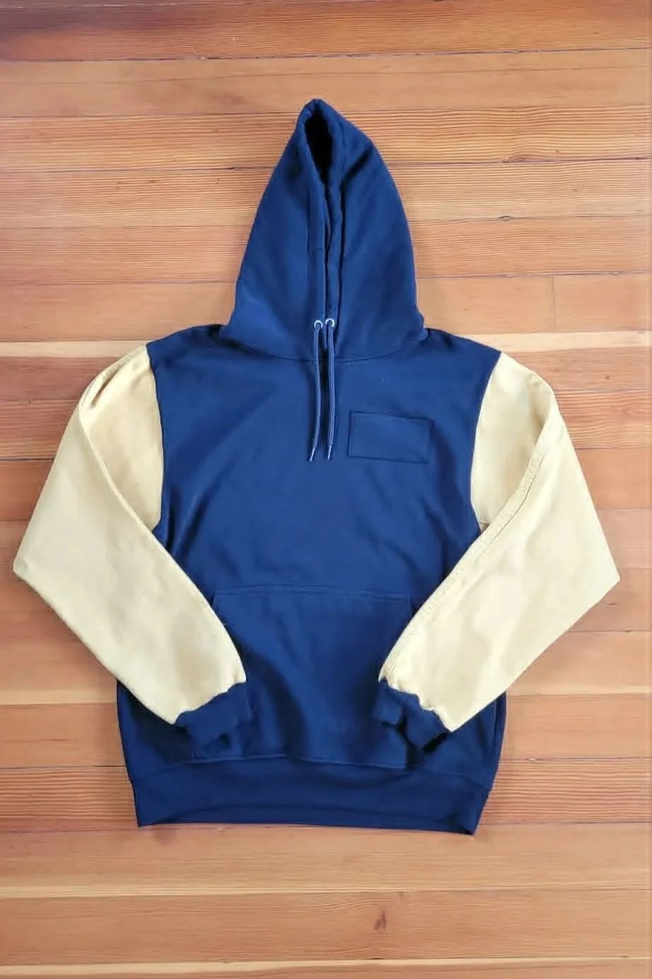 Black & Mustard Sleeve Hoodie - Medium - $110