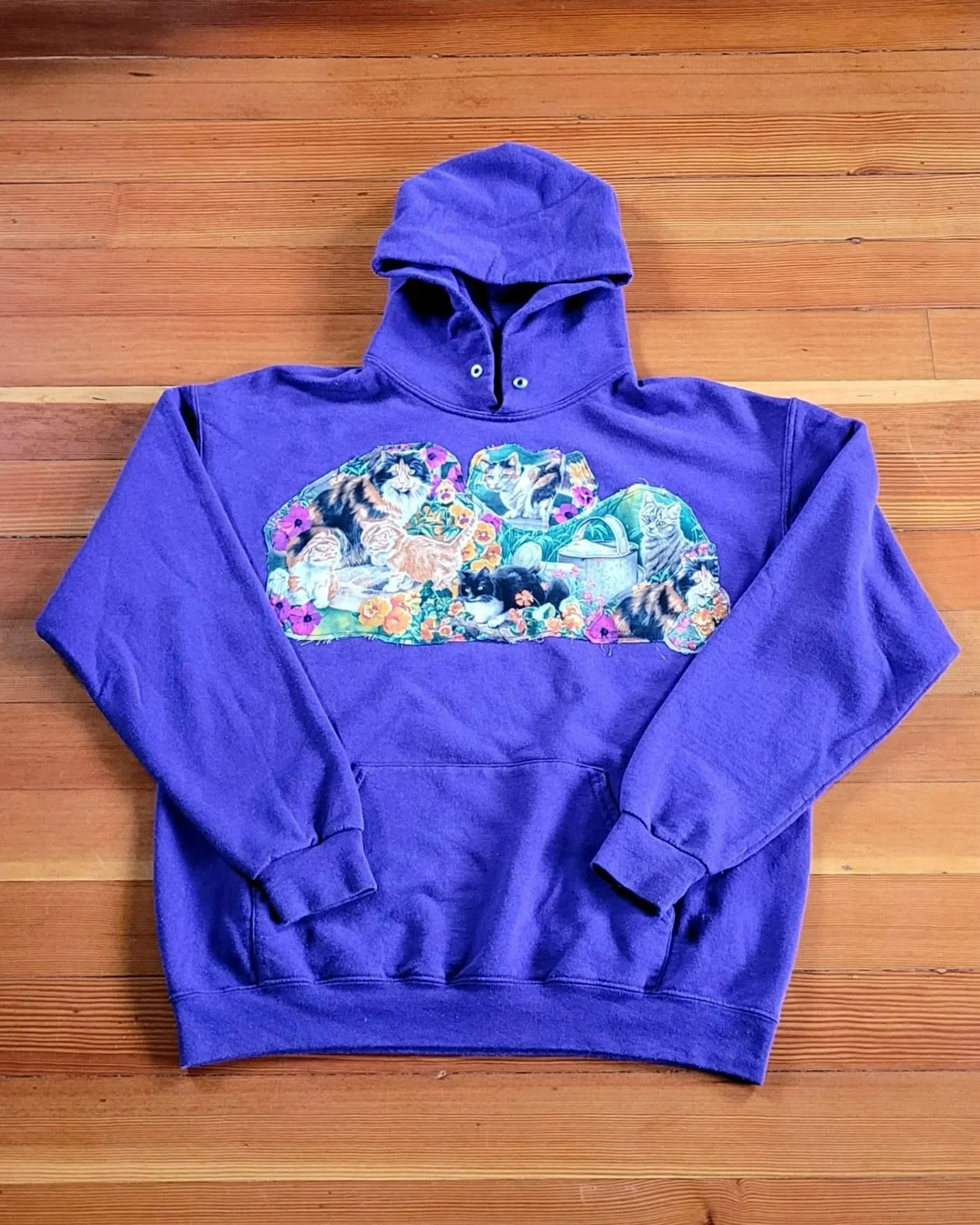 Purple Cats Hoodie - Lsrge - $85