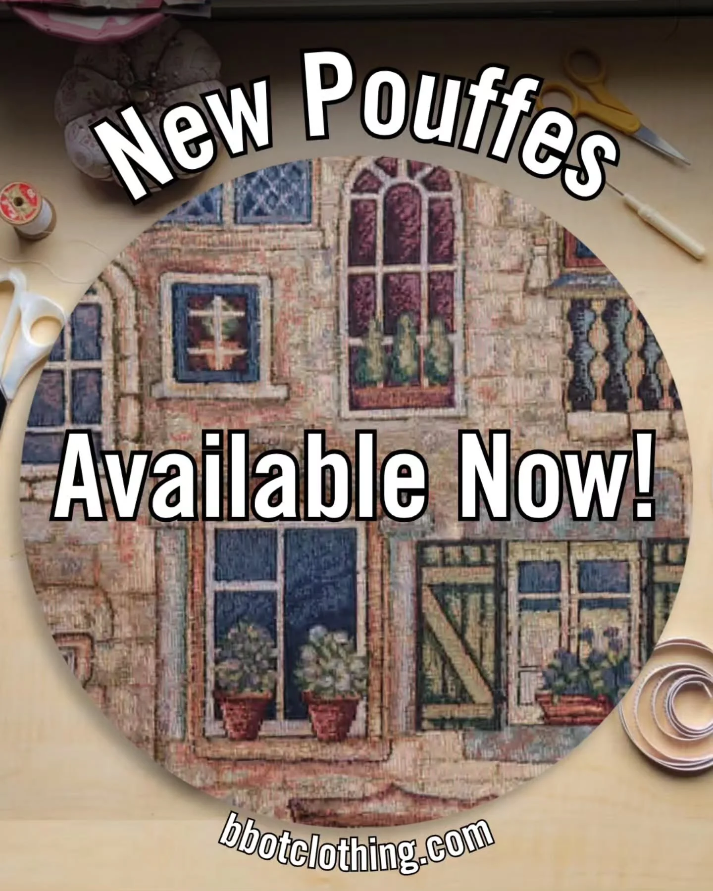 New Pouffe Shells are online! 

Each one is made with either upcycled or recirculated fabric. Therefore, they are VERY limited in quantity.  I'm not saying that as a sales tactic, just giving you a heads up. If you wait, the one you want might be gon