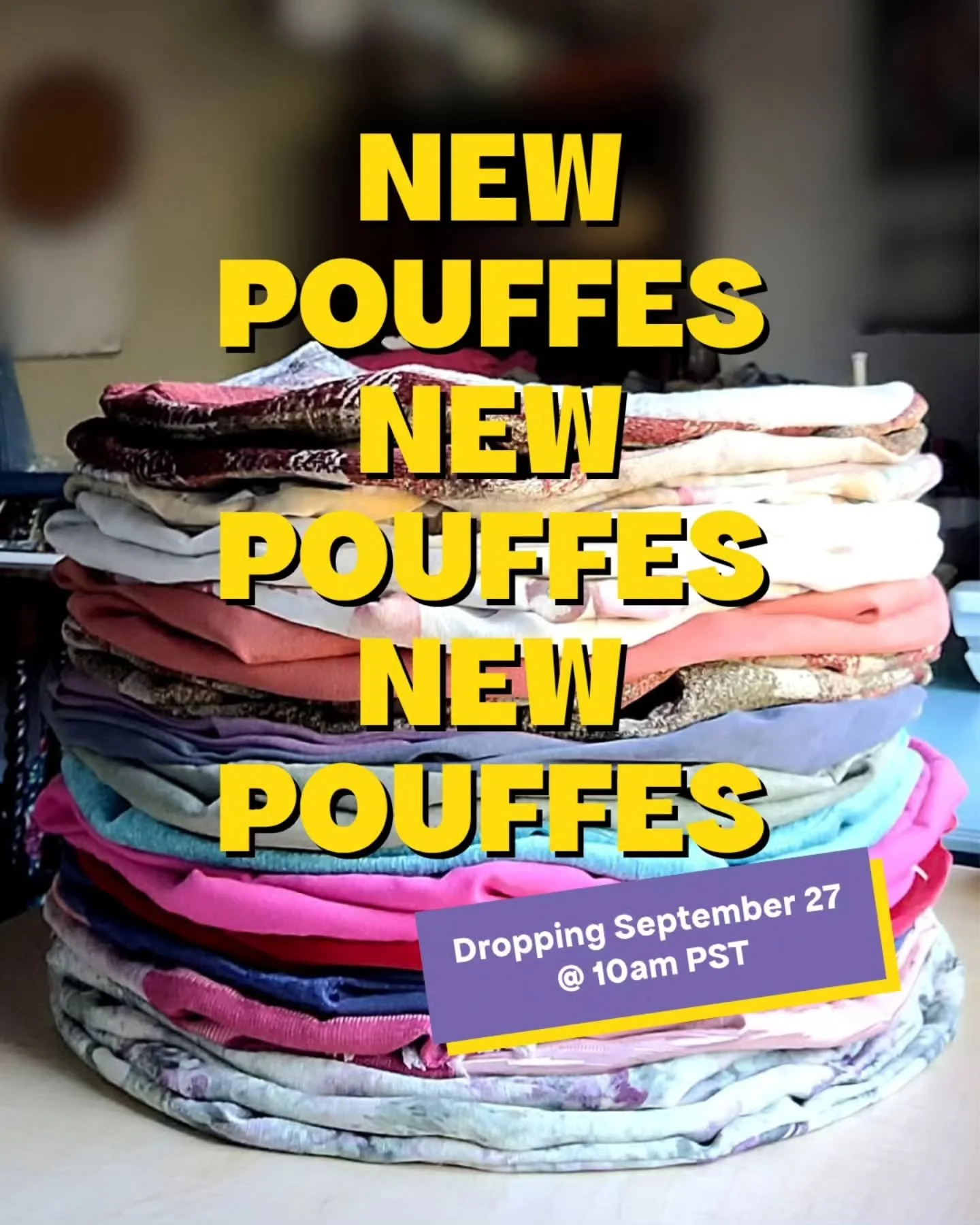 These new pouffes and more are dropping on the website on SUNDAY at 10am PST!! 

The email community gets exclusive first access, so if you want one, get on the list so you get first dibs! 

Comment JOIN, and I'll send you the link to sign up for the