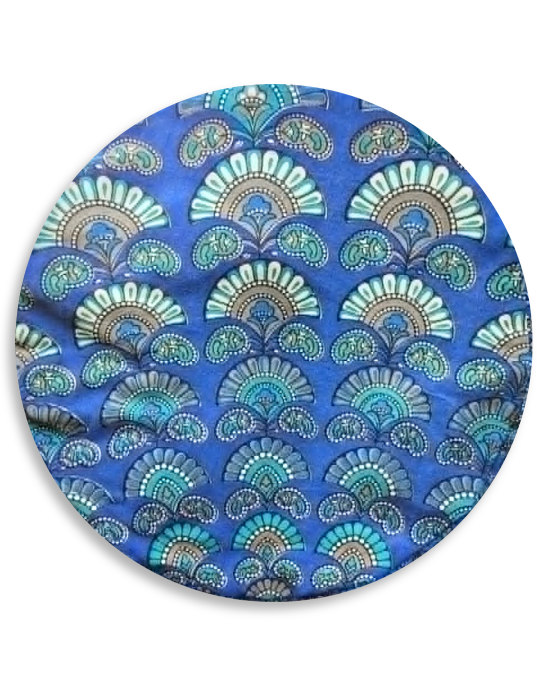 Blue Fans Pouffe Shell