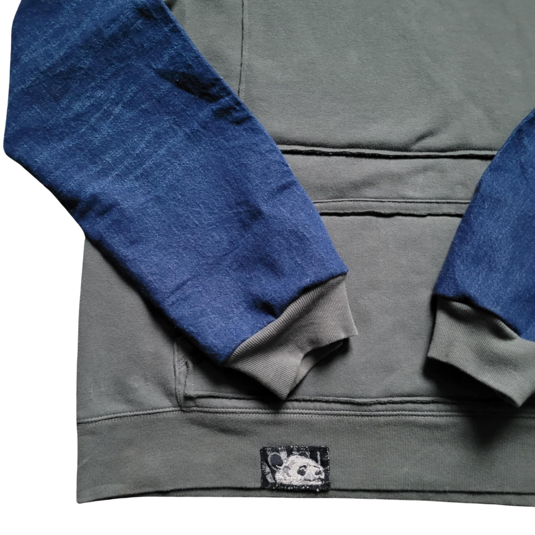 Upcycled Green Panda Hoodie