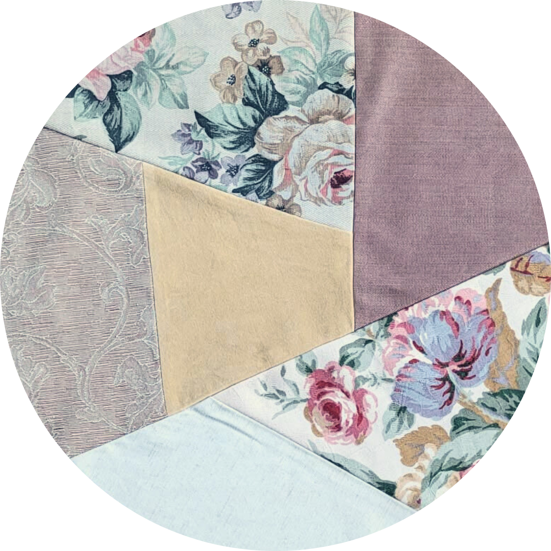 Neutral Patchy Pouffe Shell