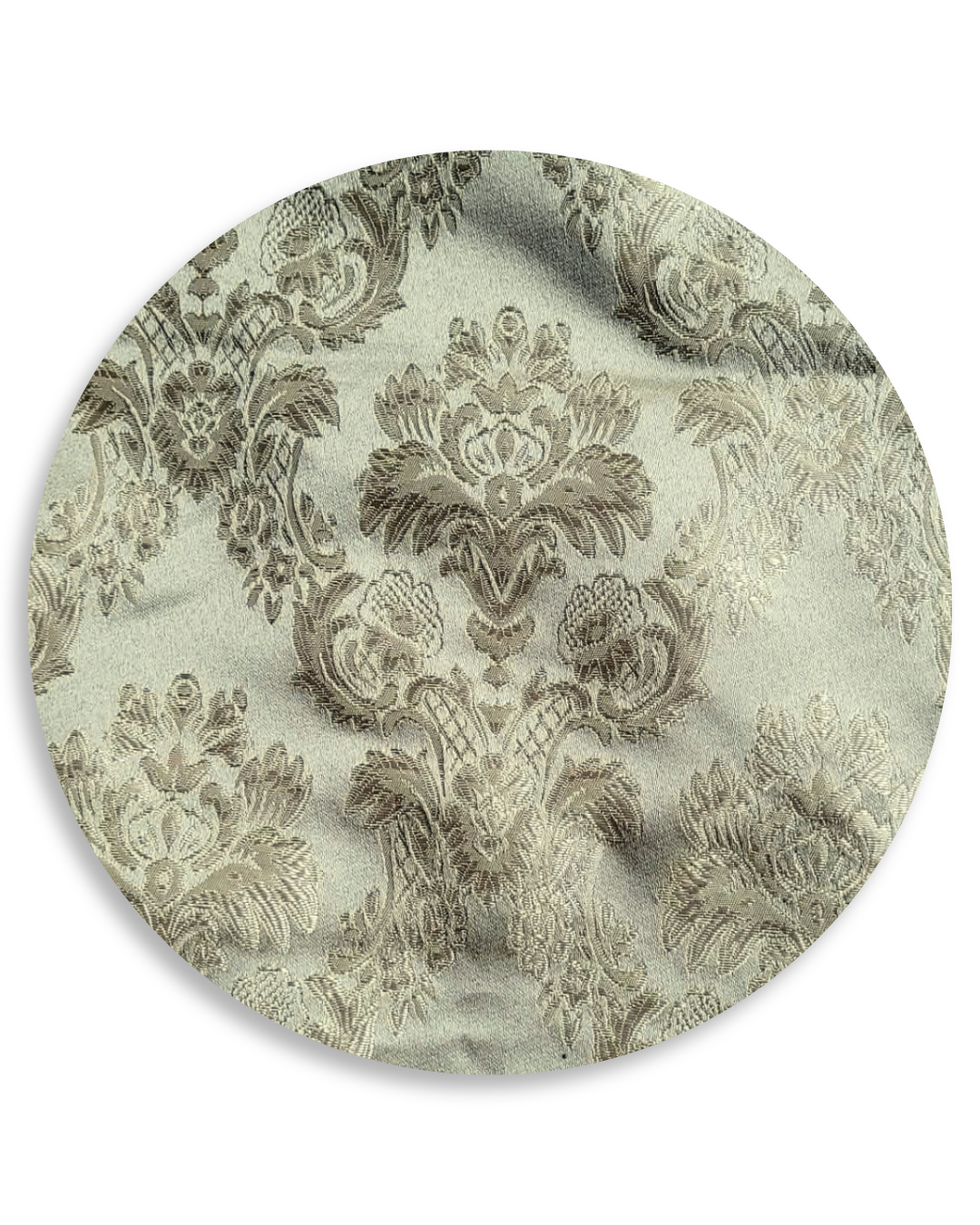 Clary Sage & Gold Damask Pouffe Shell