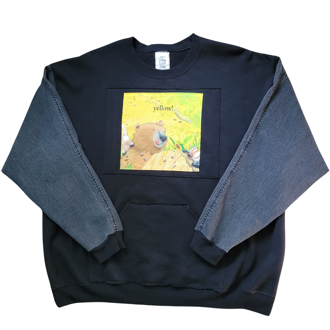 Black "Yellow" Bear Friends Hoodie - XXL - $140