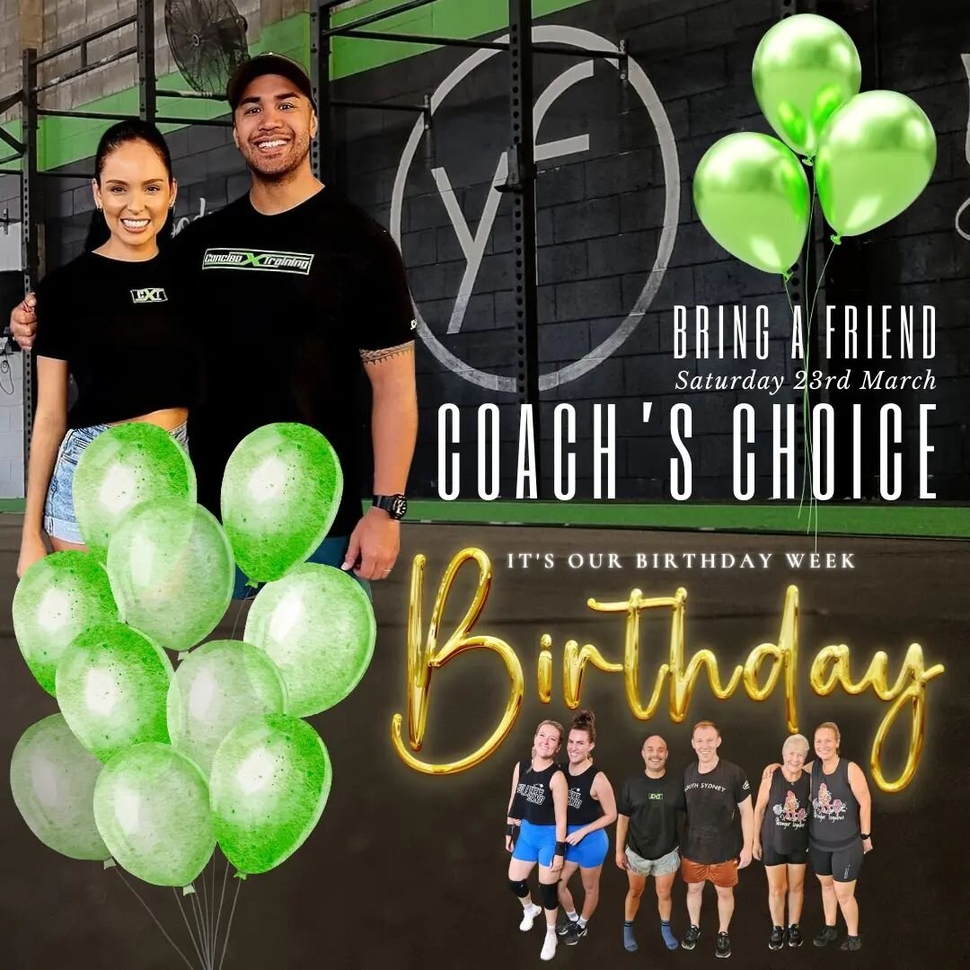 It's Hannah and Vinny's birthday week🥳 and they want to celebrate it by letting all CXT members bring a friend to this Saturday's 8am partnered workout💚

Saturday 23rd - 8:00am to 9:00am🔥

Non-members are welcome and they look forward to having ev