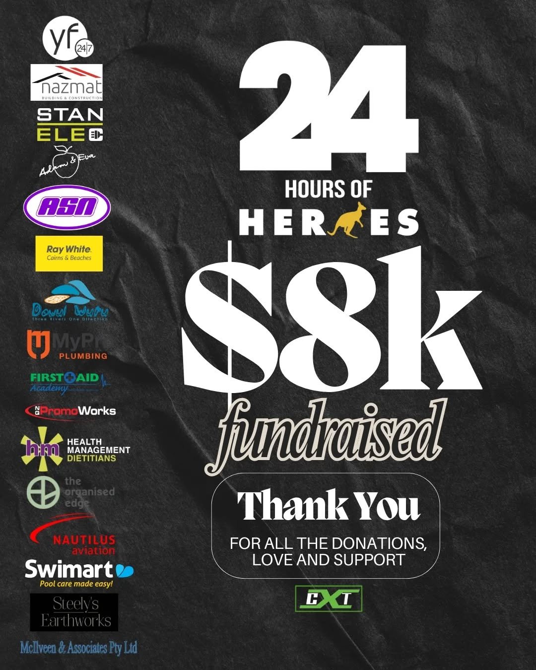 That&rsquo;s a wrap for @24hoursofheroesaus 2025!

Today marks the official end of our donation period, and we want to extend a huge THANK YOU to every single person who played a part in making this event possible.

To our incredible major sponsors, 