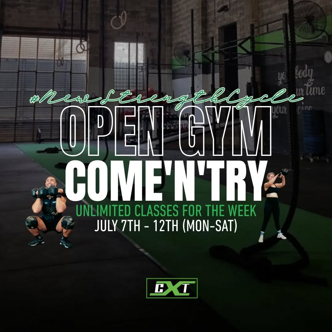 🔥 Open Gym Week (Come'n'Try) 🔥

Come check out the #NewStrengthCycle at Concise X Training from July 7th&ndash;12th (Mon&ndash;Sat)!

We&rsquo;re opening our doors for a full week of unlimited classes&mdash;completely FREE 💥
Come train, meet the c