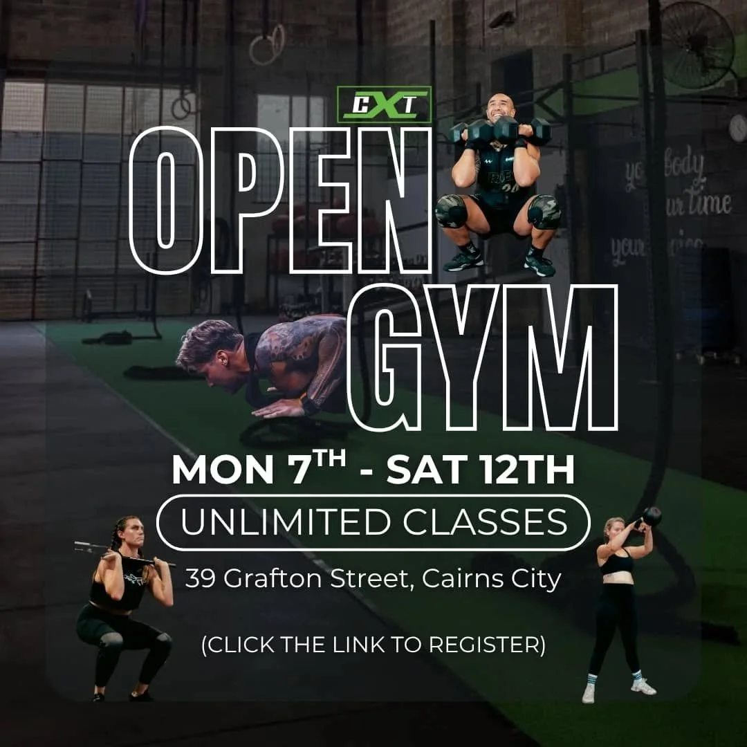 🚨OPEN GYM WEEK IS HERE🔥

Come train with us Monday 7th &ndash; Saturday 12th July and get a taste of what CXT is all about!

🔸️ Unlimited Group Classes
🔸️ Brand New Strength Cycle (Week 1 👊🏽)
🔸️ FREE 24/7 Access with a FOB Key
🔸️ Discounted Y