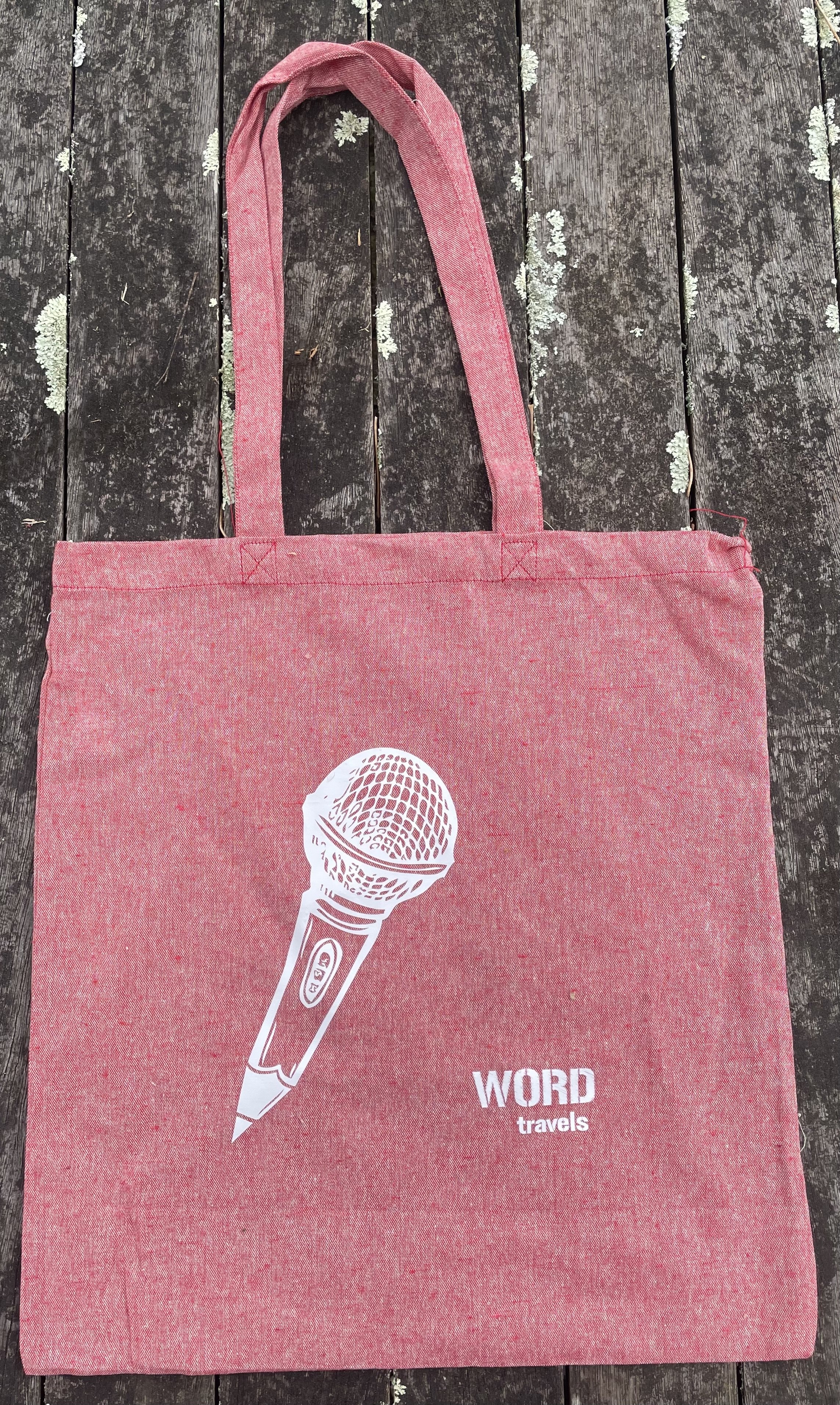 Red Recycled Word Travels Cotton Tote IMG_6551.jpg