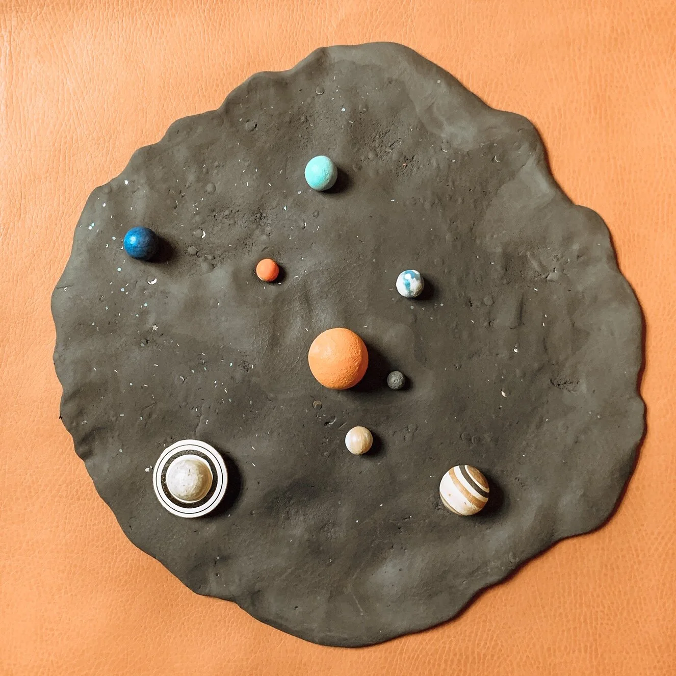 Homemade galaxy play dough space-themed preschool sensory craft activity by Liza Dora Books