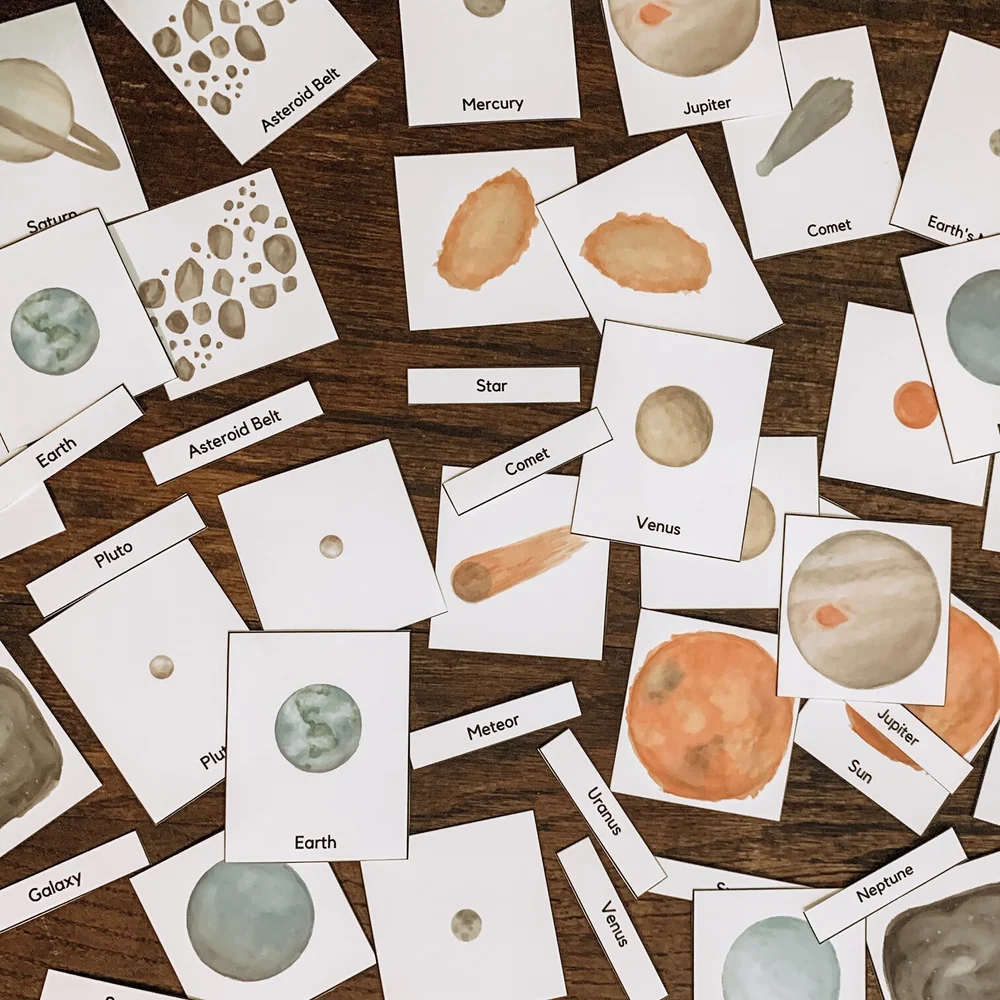 Solar System 3 Part Cards