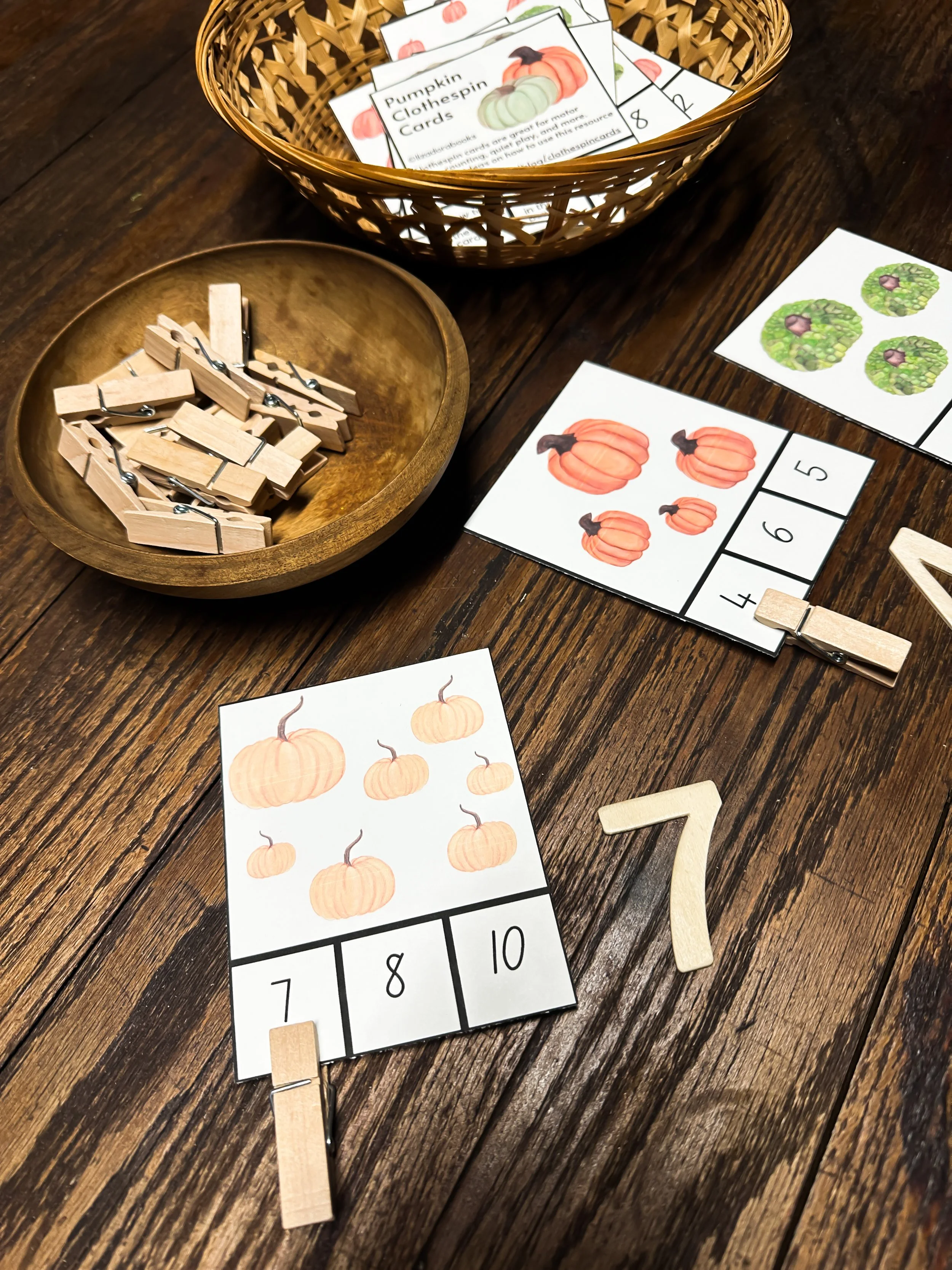 Pumpkin Clothespin Cards