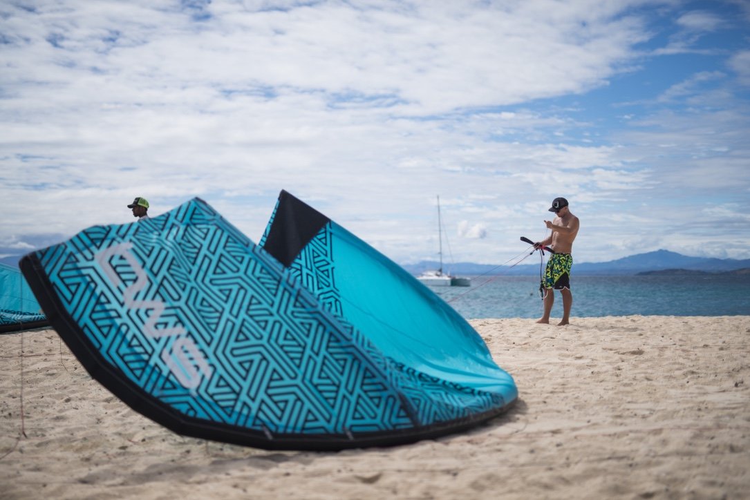 Getting ready for kite surf
