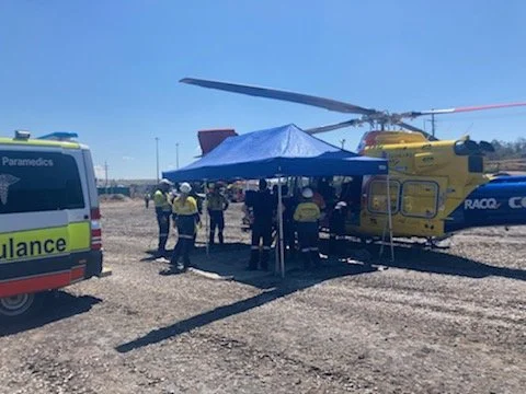 WORKER SERIOUSLY INJURED WHEN CRUSHED BY TRUCK AT MINE