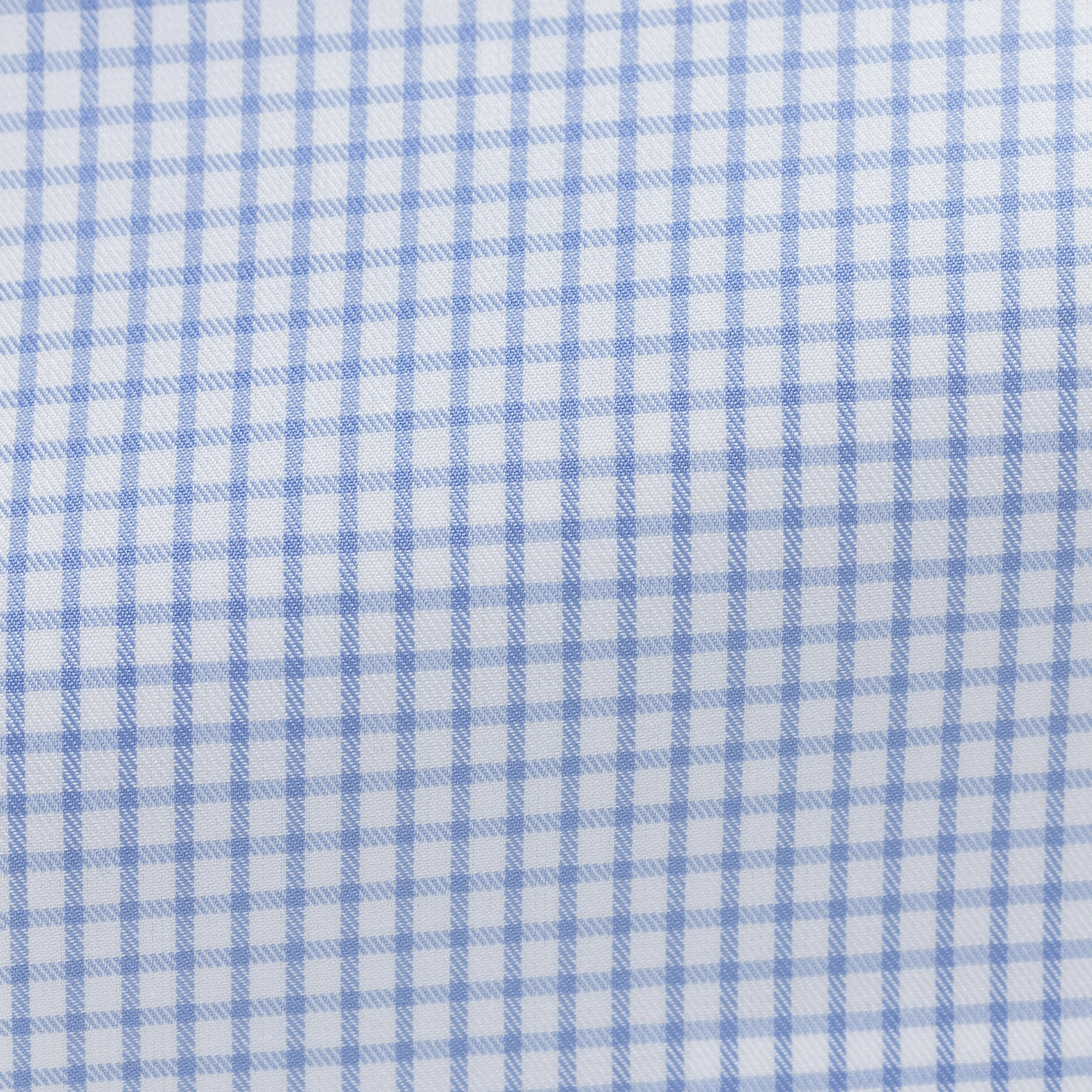 SH00137 white 100/2 cotton twill with light blue check