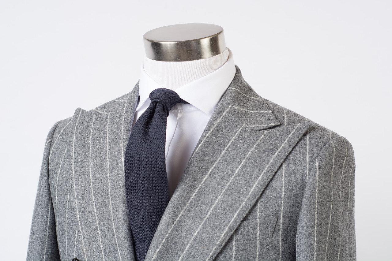 Buy Heather Grey Pinstripe Double Breasted 3 Piece Suit – Eaden Myles