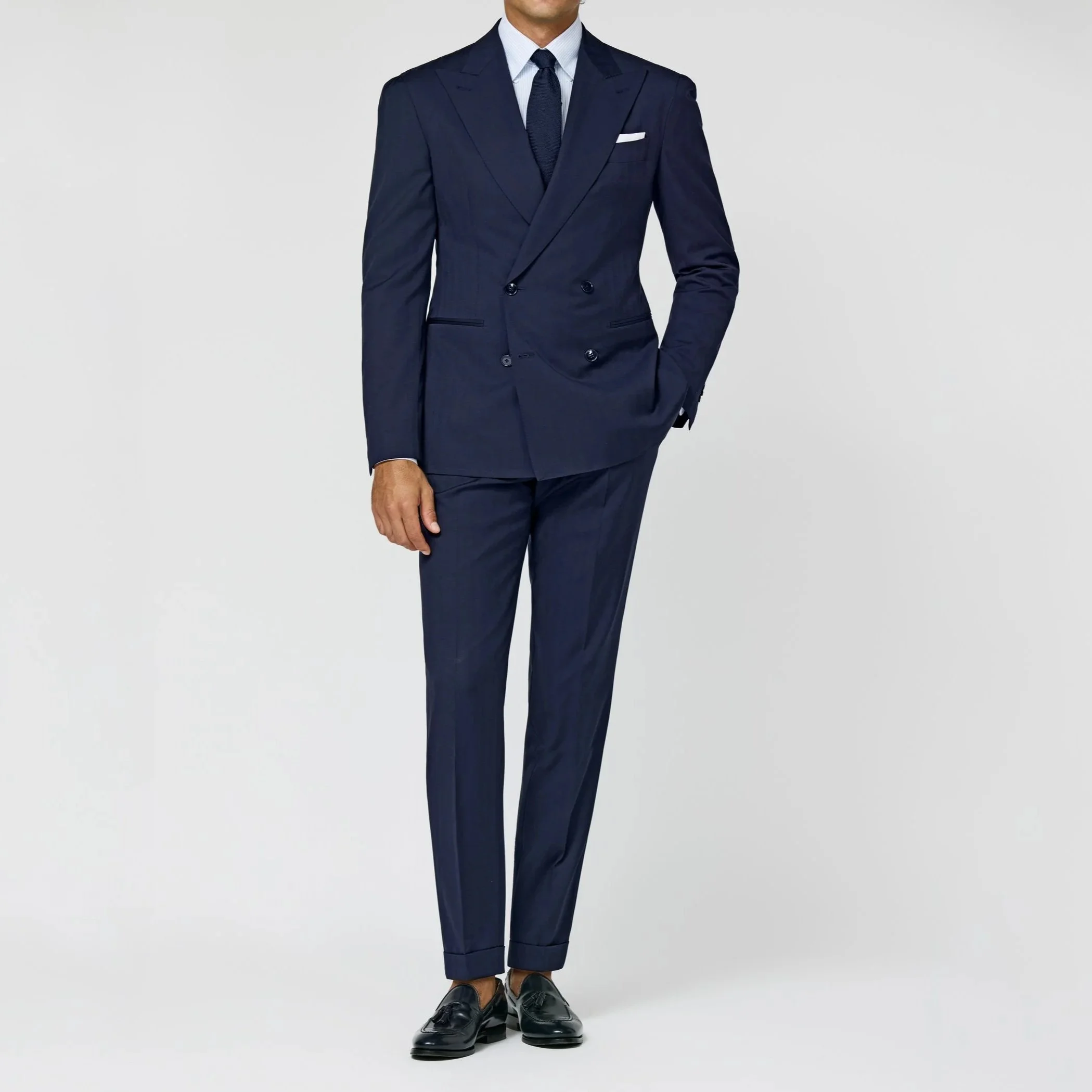 DRAGO Midnight Blue Herringbone Suit
