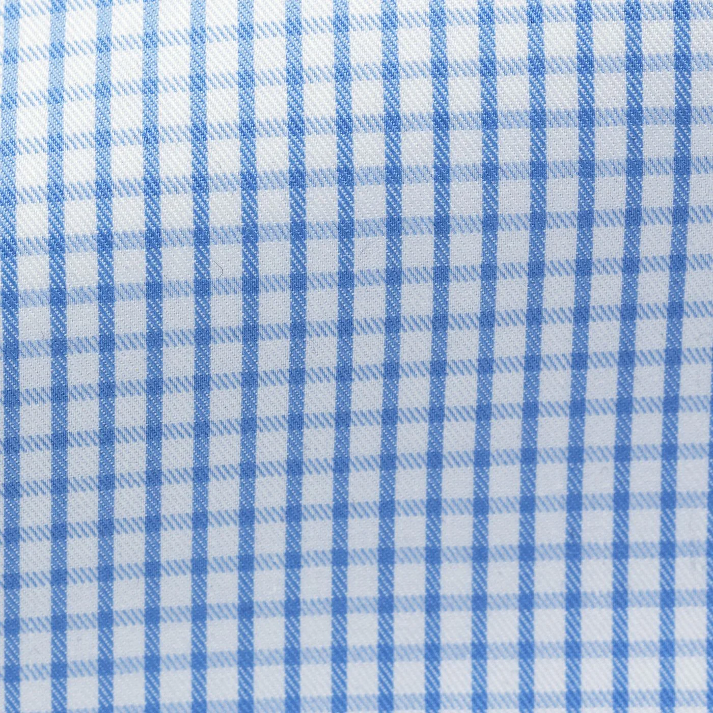 SH00350 white cotton fine twill with sky blue check