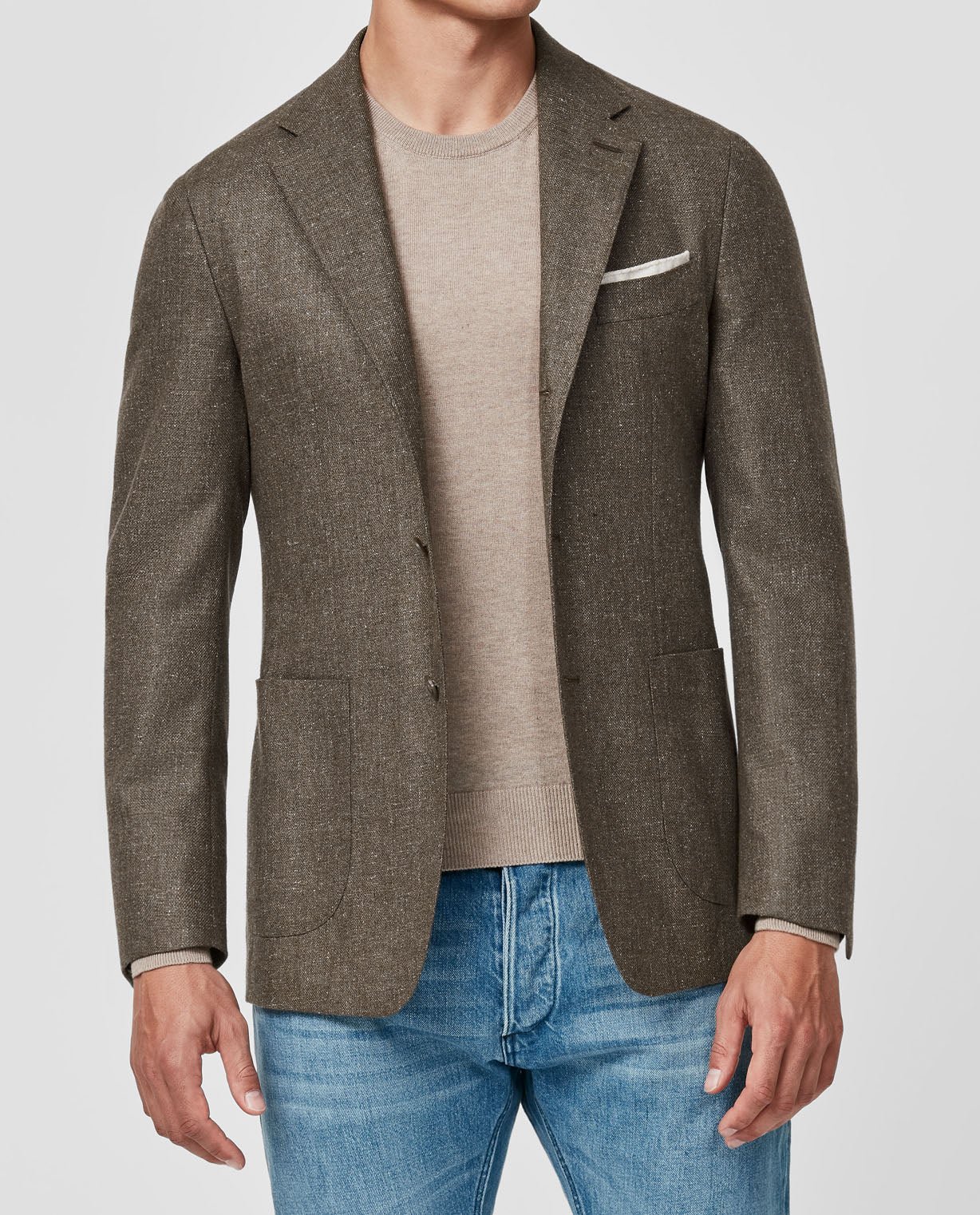 BL0035 brown silk-wool basketweave