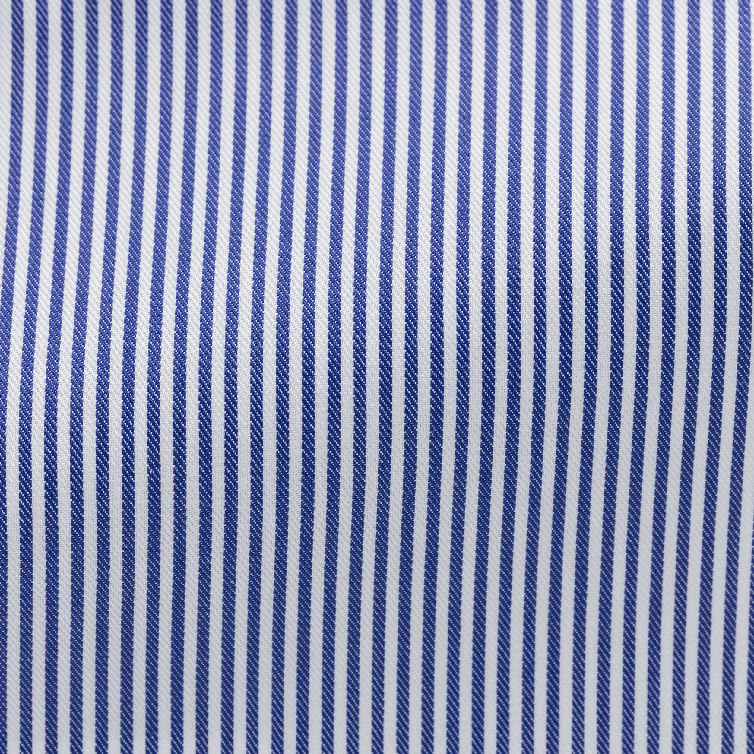 SH00132 white 100/2 cotton twill with dark blue stripe