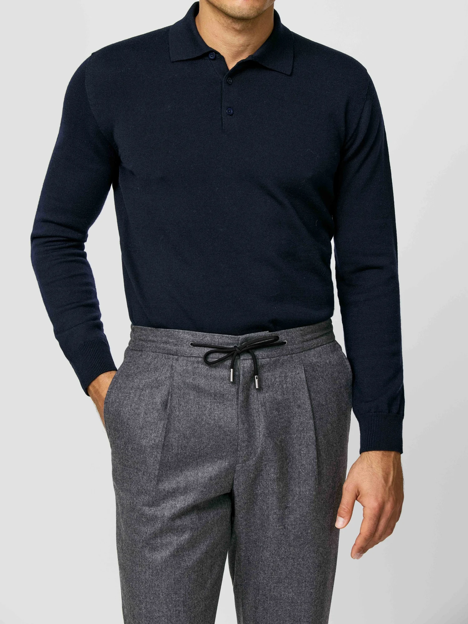 The Sartorial Long Sleeve Polo  Hall Madden