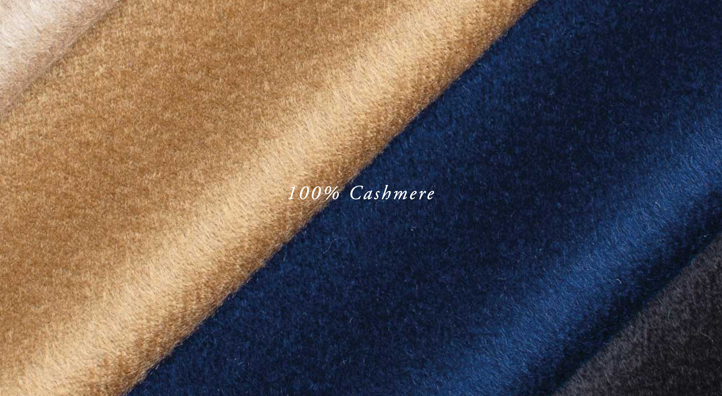 Camel and navy cashmere cloth side by side