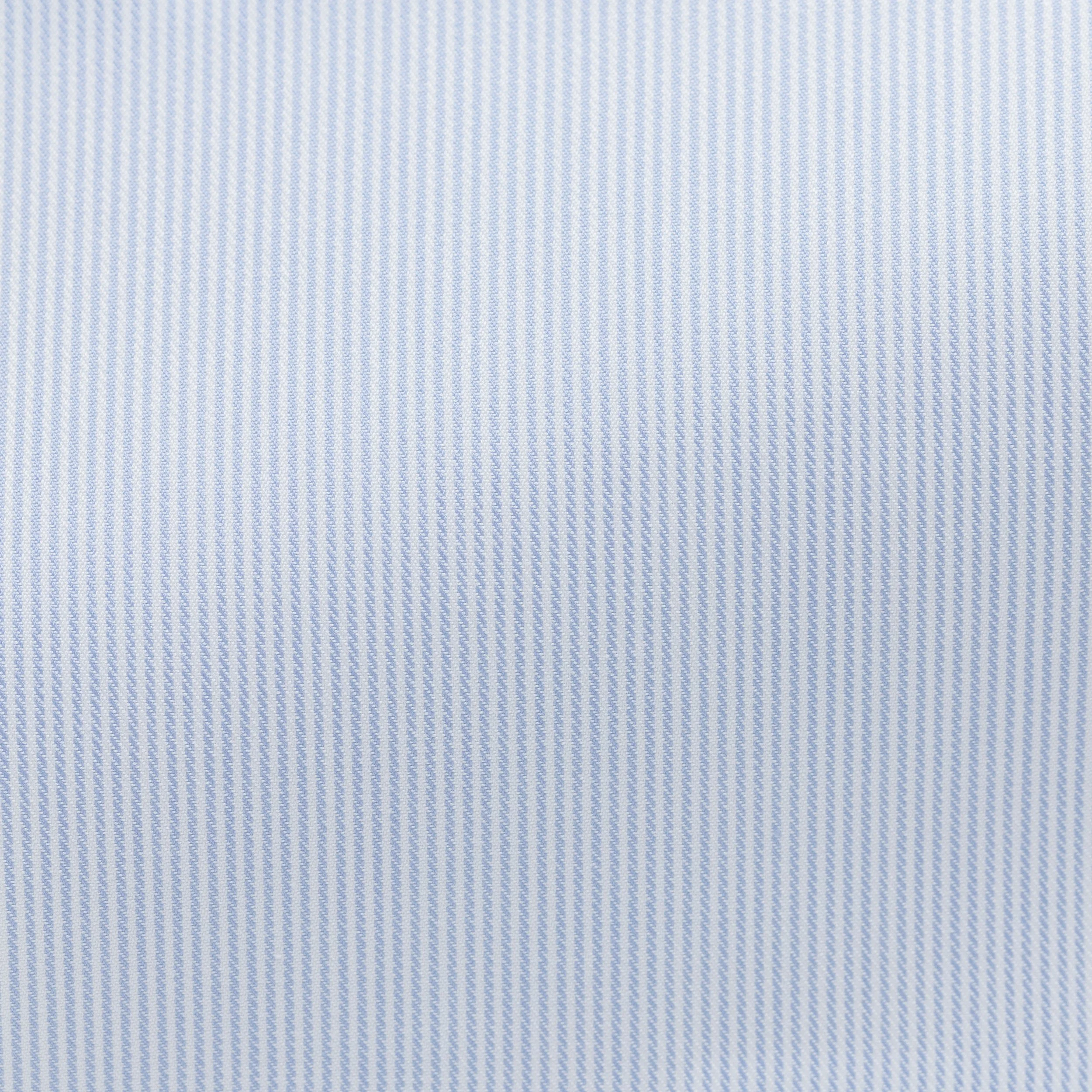 SH00129 white 100/2 cotton twill with light blue micro-stripe