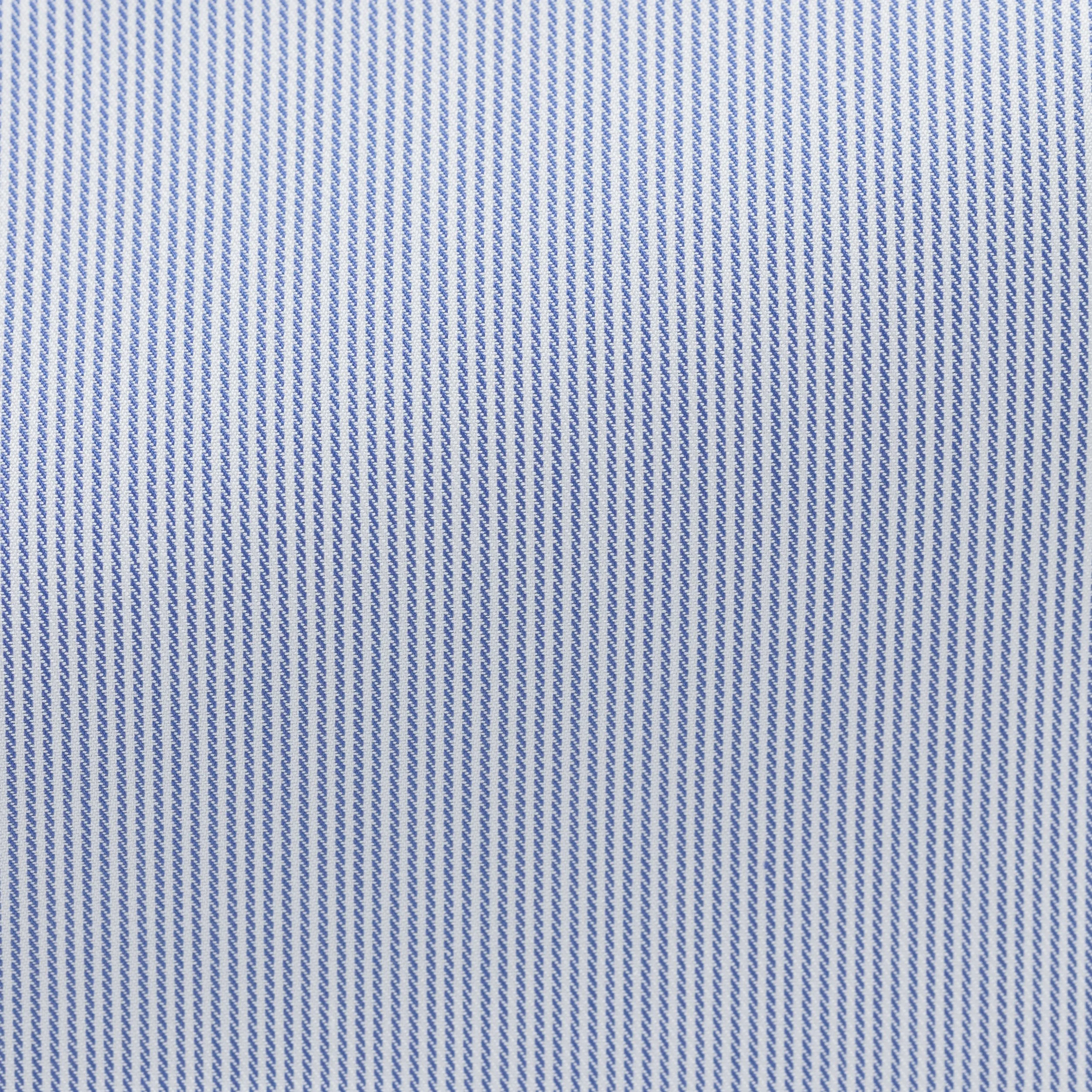 SH00130 white 100/2 cotton twill with blue micro-stripe