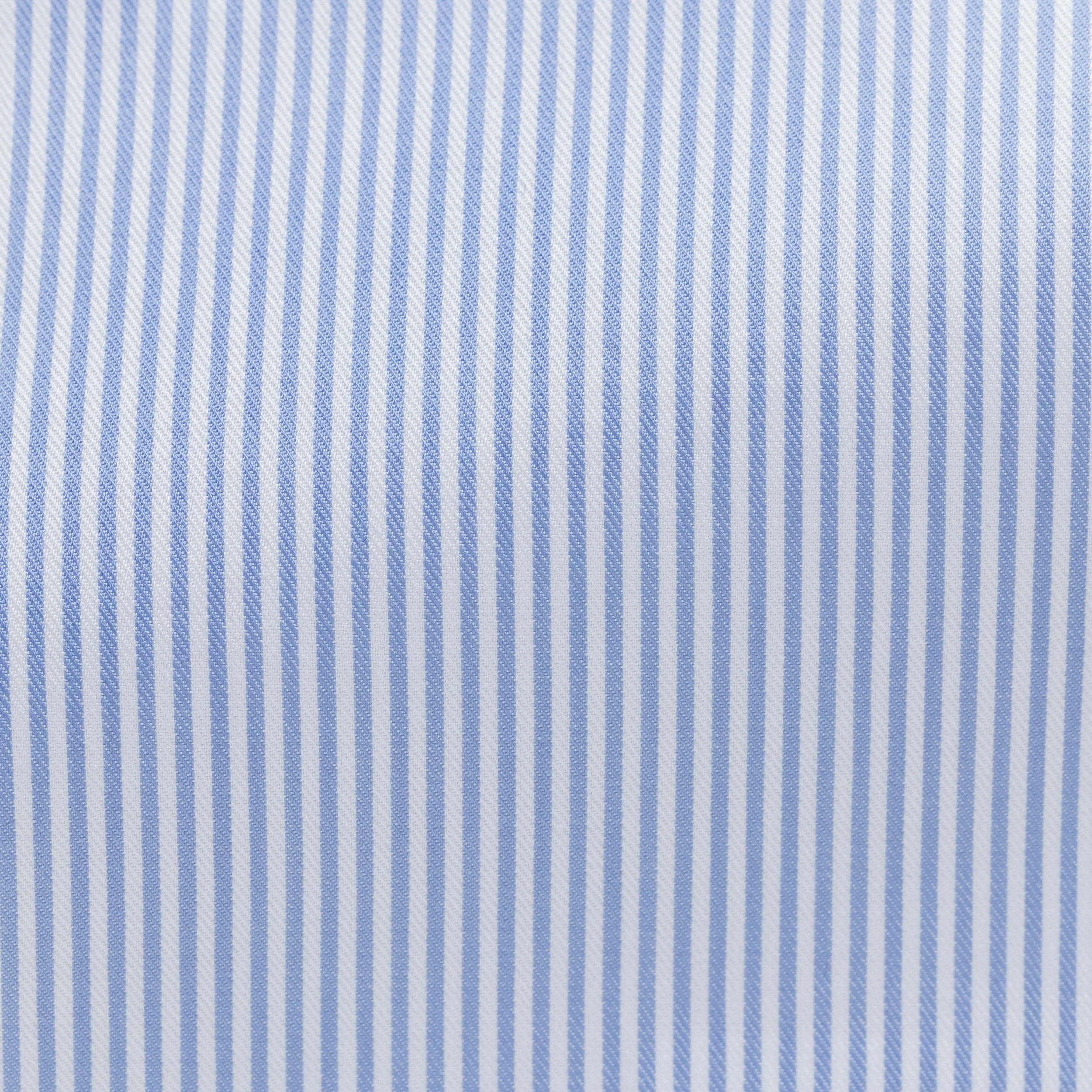 SH00131 white 100/2 cotton twill with light blue stripe