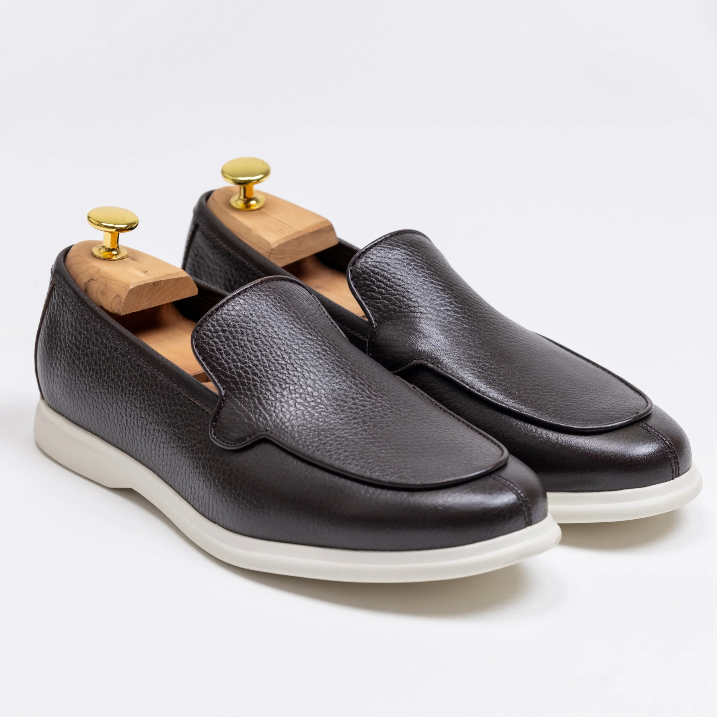 Brown Pebble Grain Leather City Walker