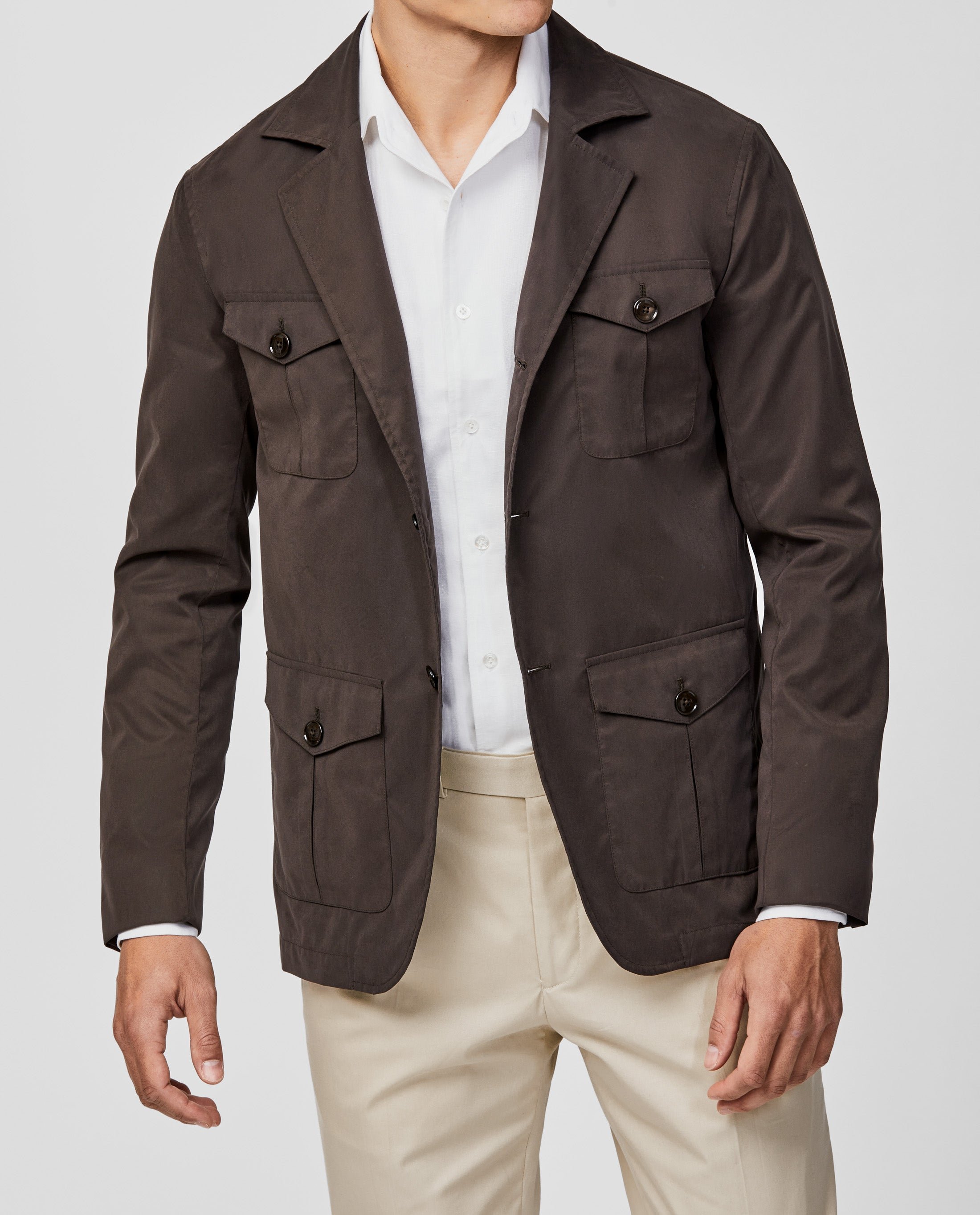 BL0023 chocolate brown peached water-repellent technical fabric