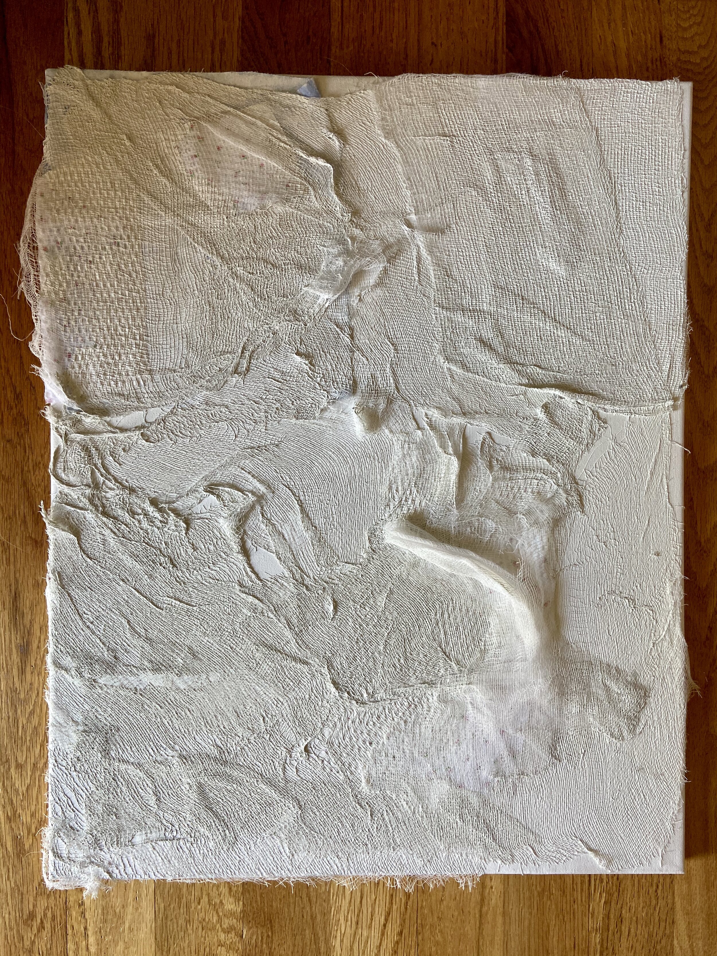 2020, Litter and recycling of acrylic, paper, plastic, aluminum, cardboard, cotton, 14" x 17", 16" x 20"