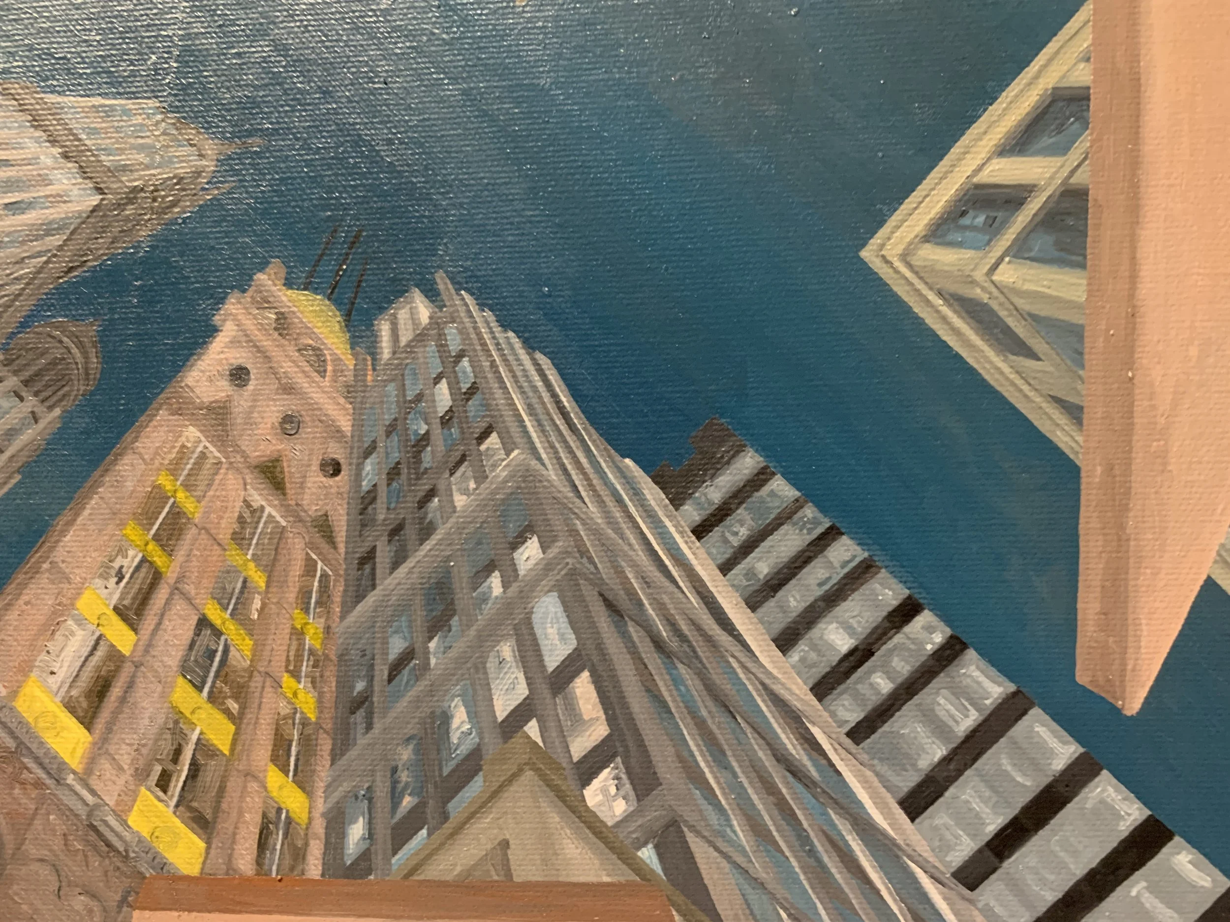 Cubed Night Sky 
12"x12"x3"  30 cm x 30 cm x 8 cm 
Oils on Canvas
2011
Detail