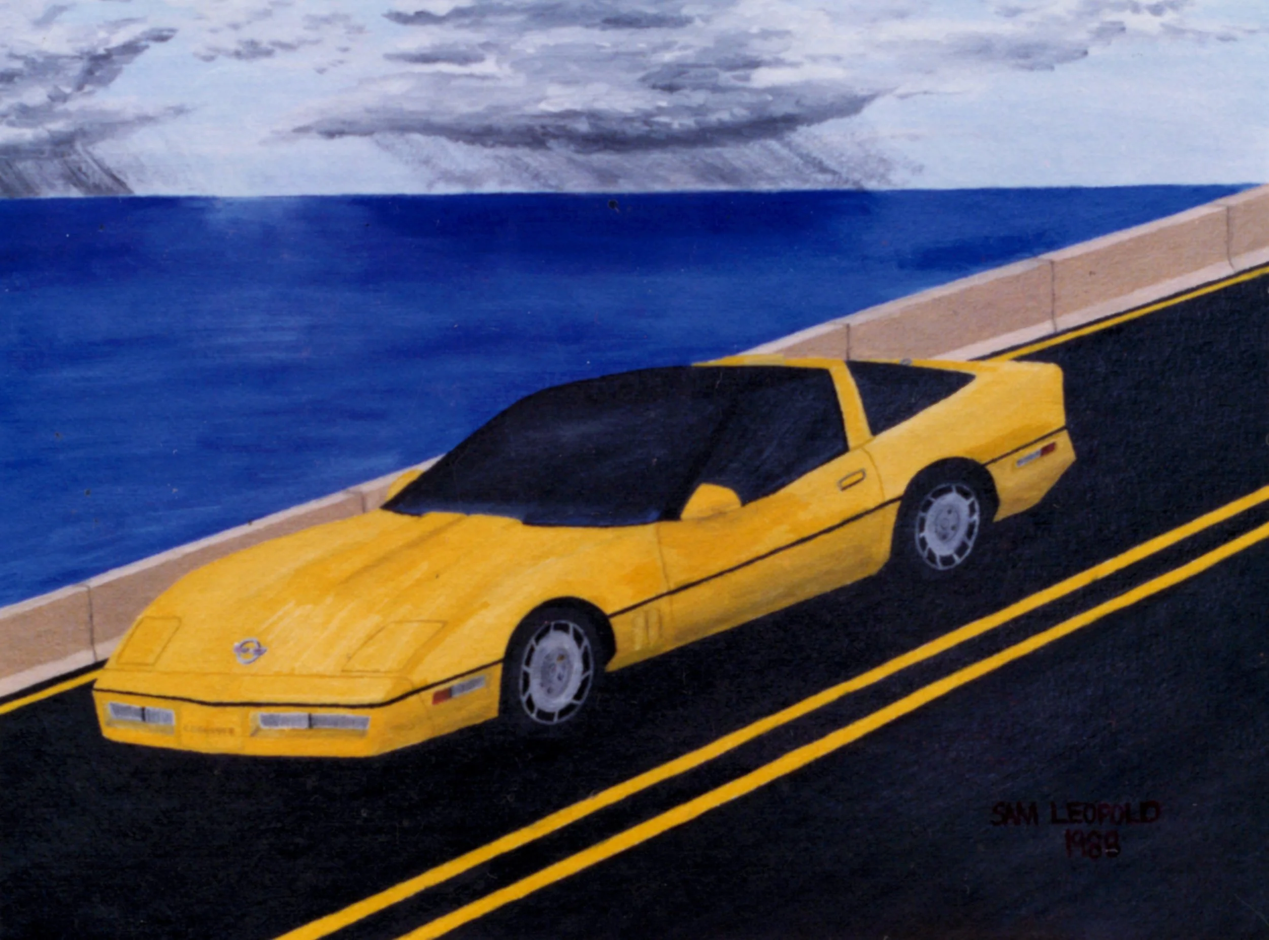 Yellow Vette
16"x20" 40.6 cm x 50.8 cm
Oils on Canvas
1988
