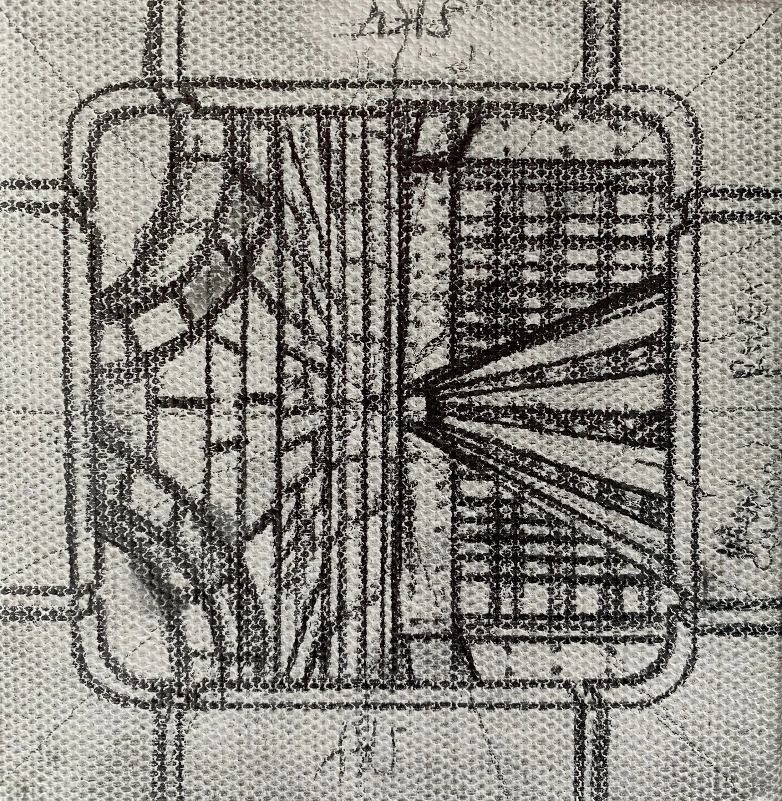 Sketch - Working Title: Limestone and Steel 
3"x13" 7.6 cm x 7.6 cm