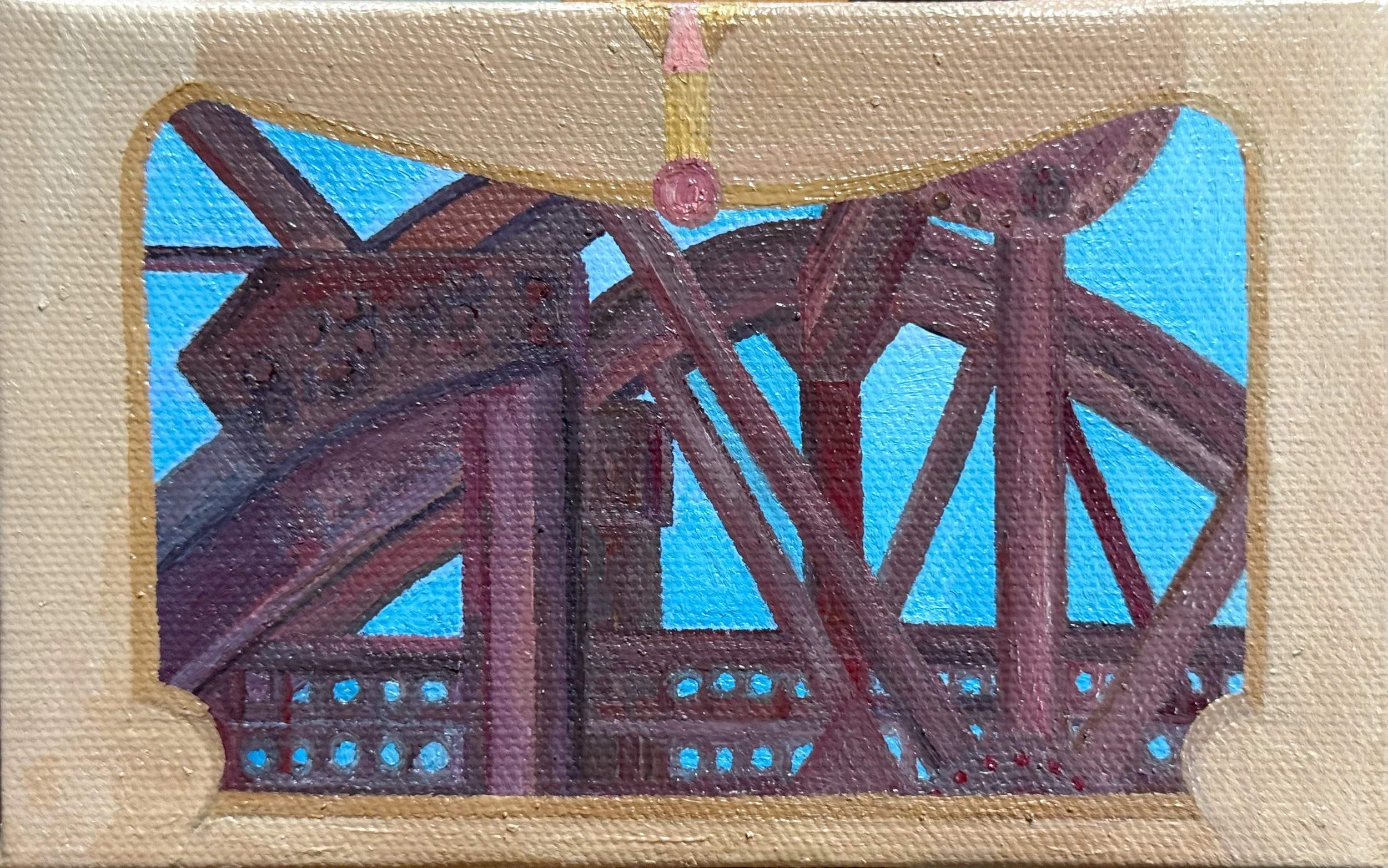 Rivets and Railings
4"x6"   10 cm x 15 cm
Oils on Canvas
2026