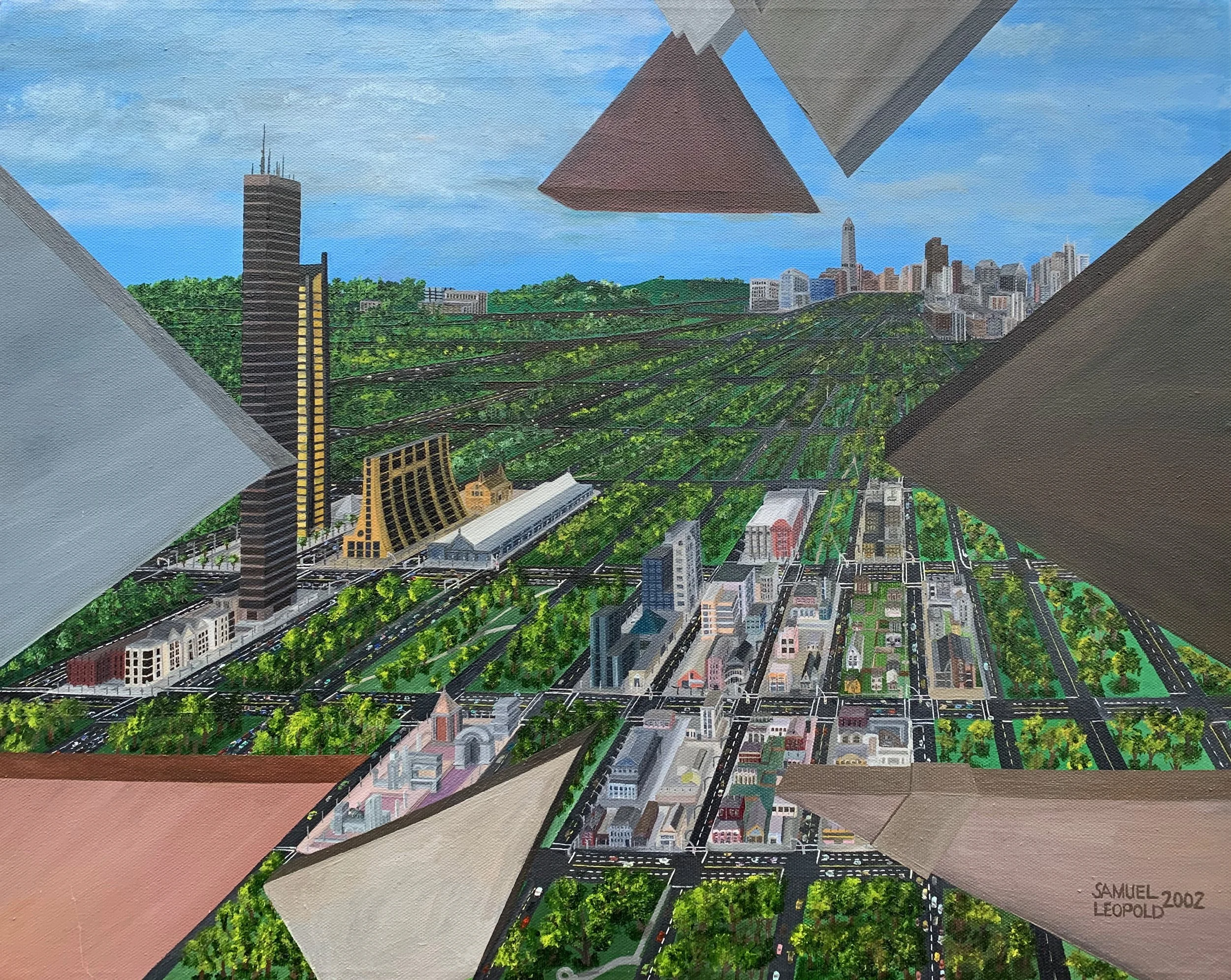 Grid Farm
16"x20" 41 cm x 51 cm
Oils on Canvas
2002