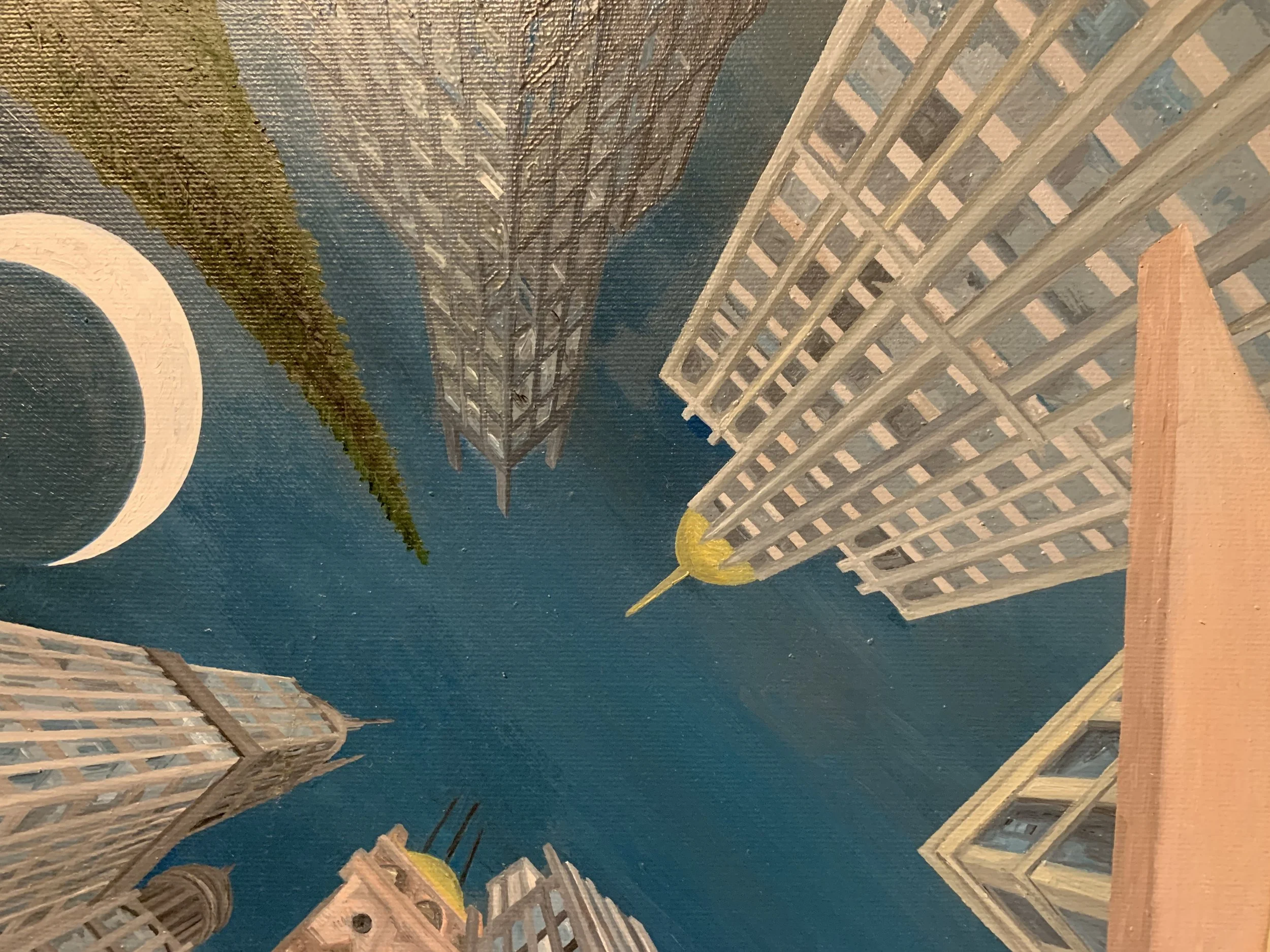 Cubed Night Sky 
12"x12"x3"  30 cm x 30 cm x 8 cm 
Oils on Canvas
2011
Detail