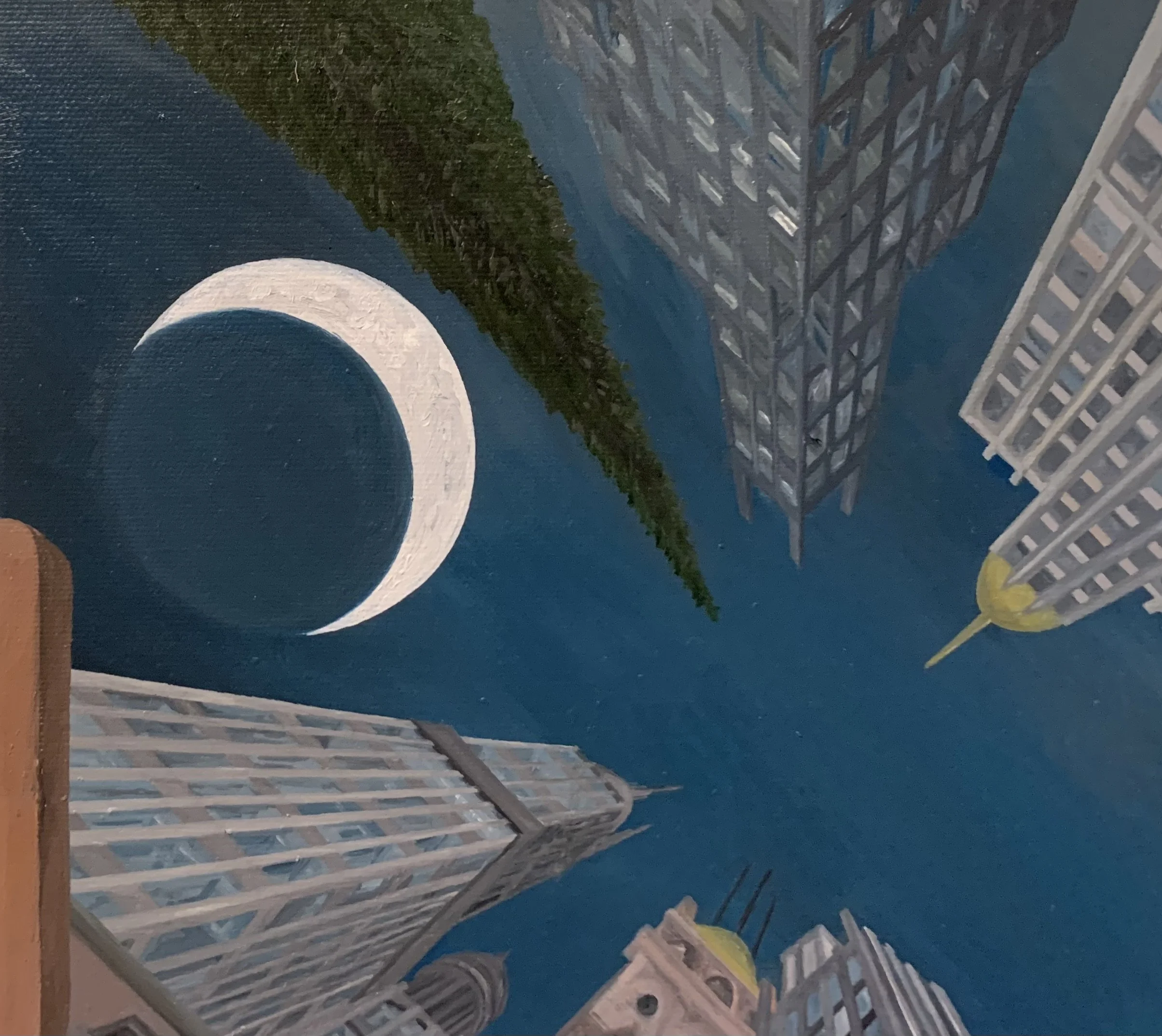 Cubed Night Sky 
12"x12"x3"  30 cm x 30 cm x 8 cm 
Oils on Canvas
2011
Detail