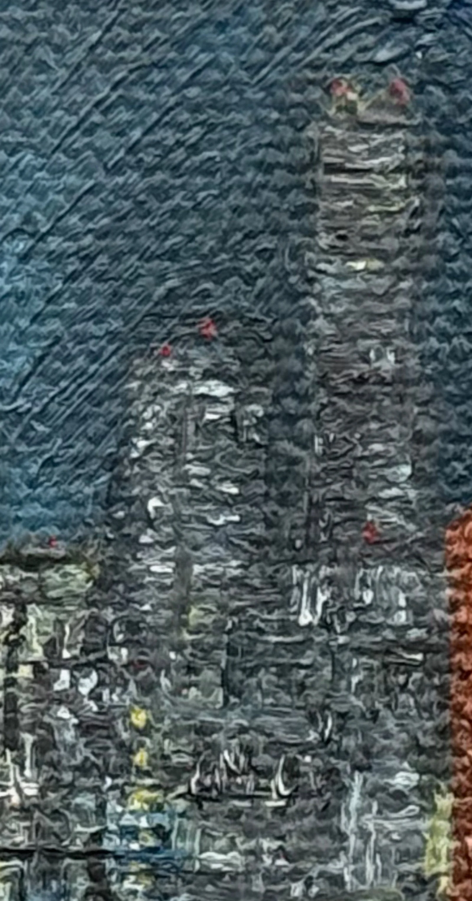 Twist and Towers 
4”x4"   10 cm x 10 cm
Oils on Canvas
2026
detail