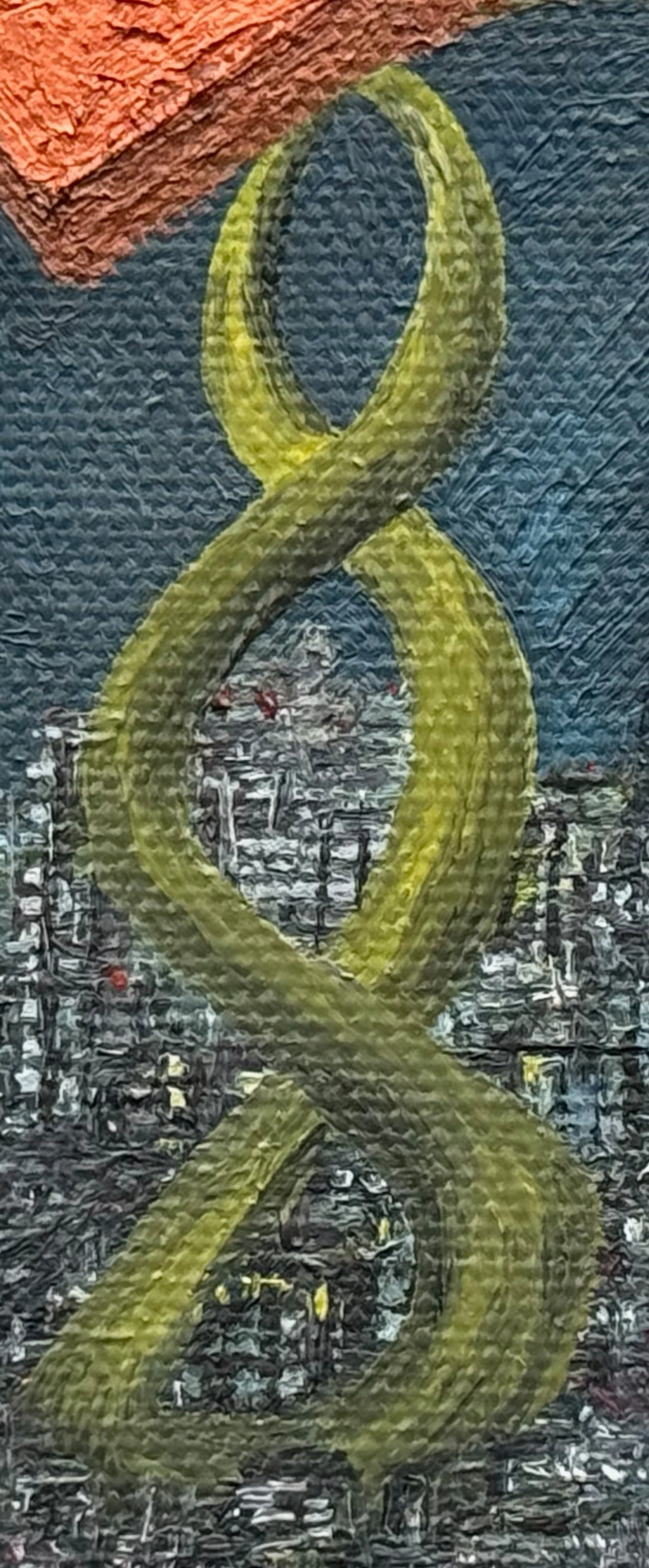 Twist and Towers 
4”x4"   10 cm x 10 cm
Oils on Canvas
2026
detail