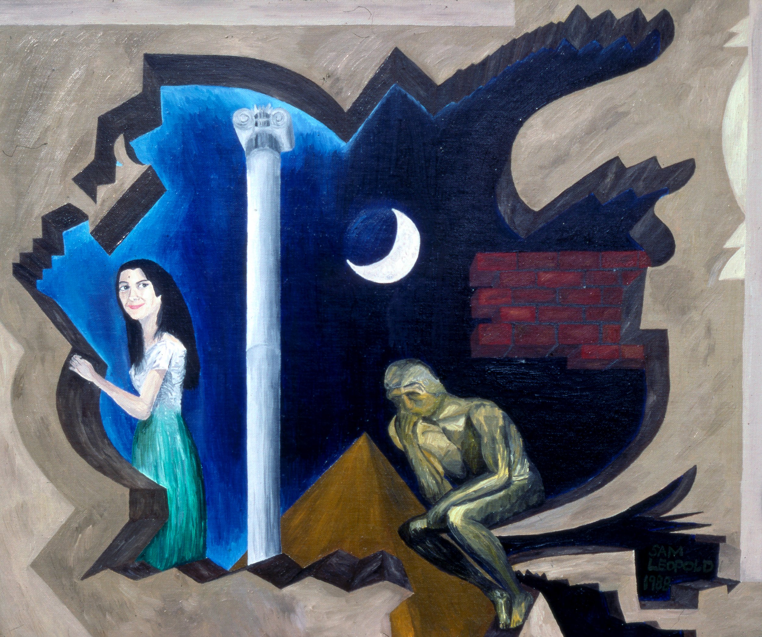 The Pretty Girl in the Mixed Masterpiece
16"x20" 41 cm x 51 cm
Oils on Canvas
1988