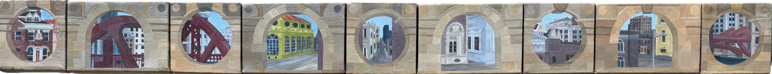 The Main Line
4"x45" 10 cm x 114 cm
Oils on Canvas
2025