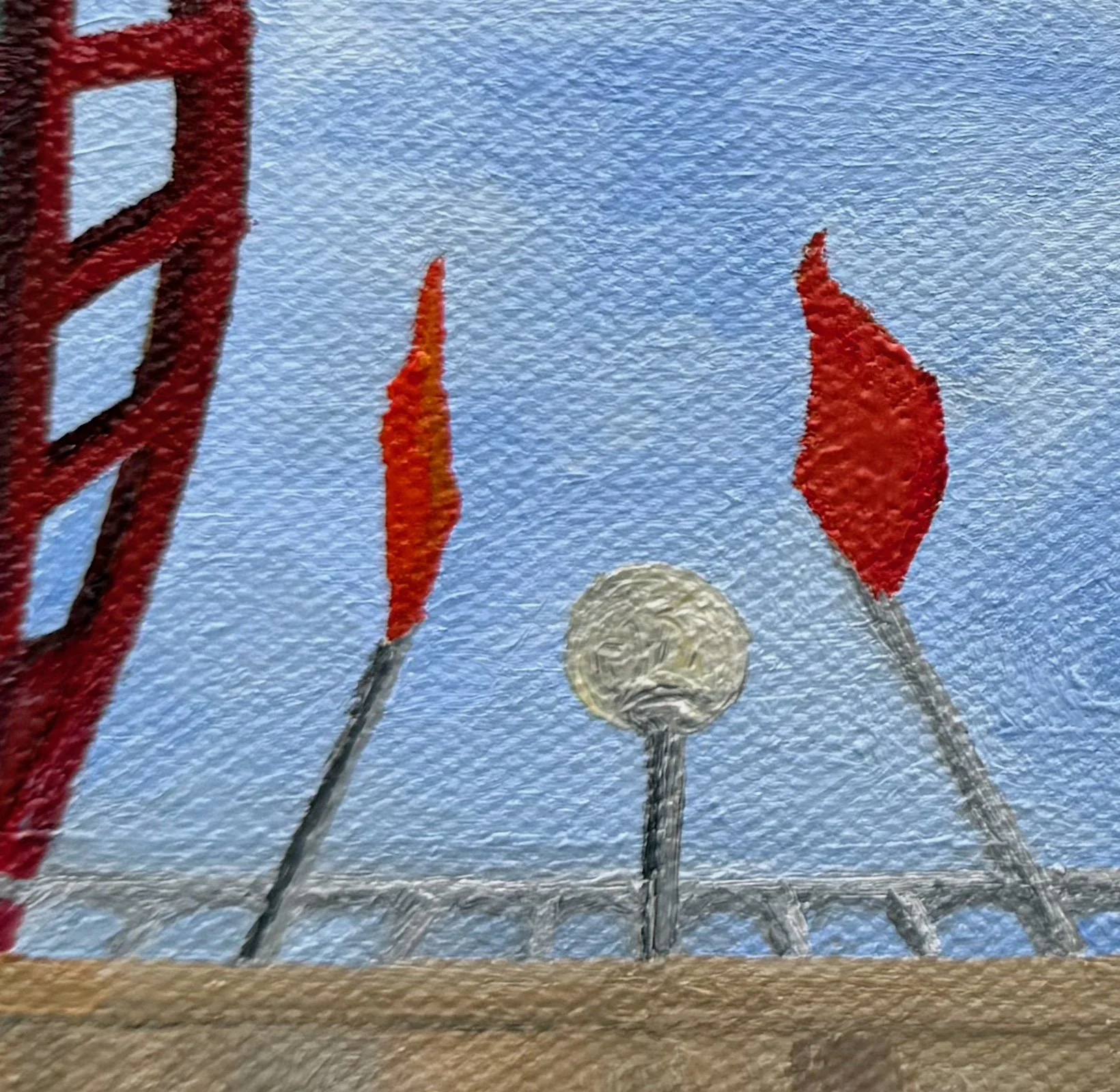 Bridging Red Flags and Low Illumination
6"x12"  15.2  cm x 30.4 cm
Oils on Canvas
2026
detail