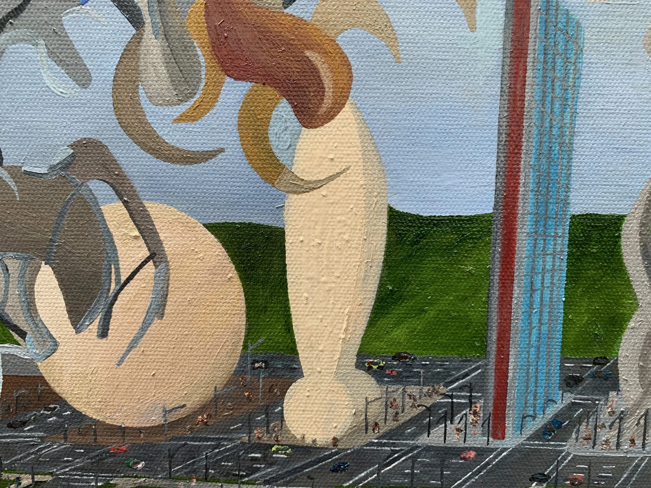 More Buildings in the Green (DETAIL)
8"x20"  20.3 cm x 25.4
Oils on Canvas
2023