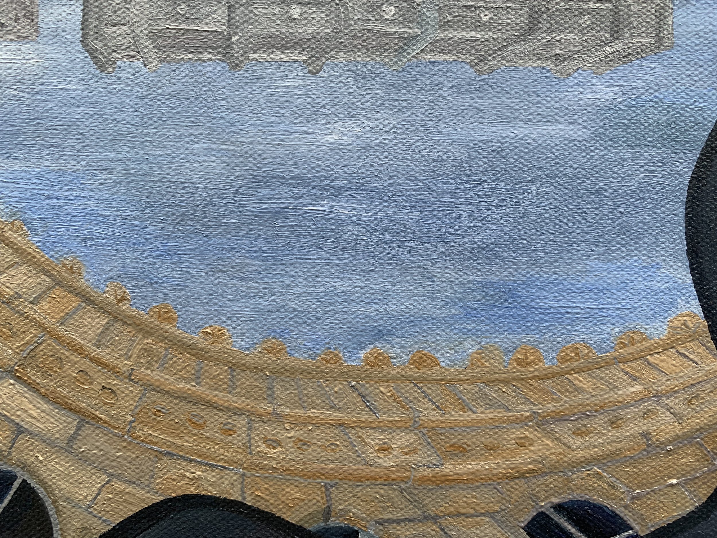 Curved Sky
8"x10" 20.3 cm x 25.4 cm
Oils on Canvas
2022
Detail