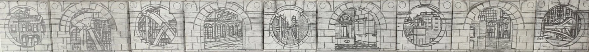 Sketch - Working Title: Along the Wall
3"x35" 7.6 cm x 88.9 cm