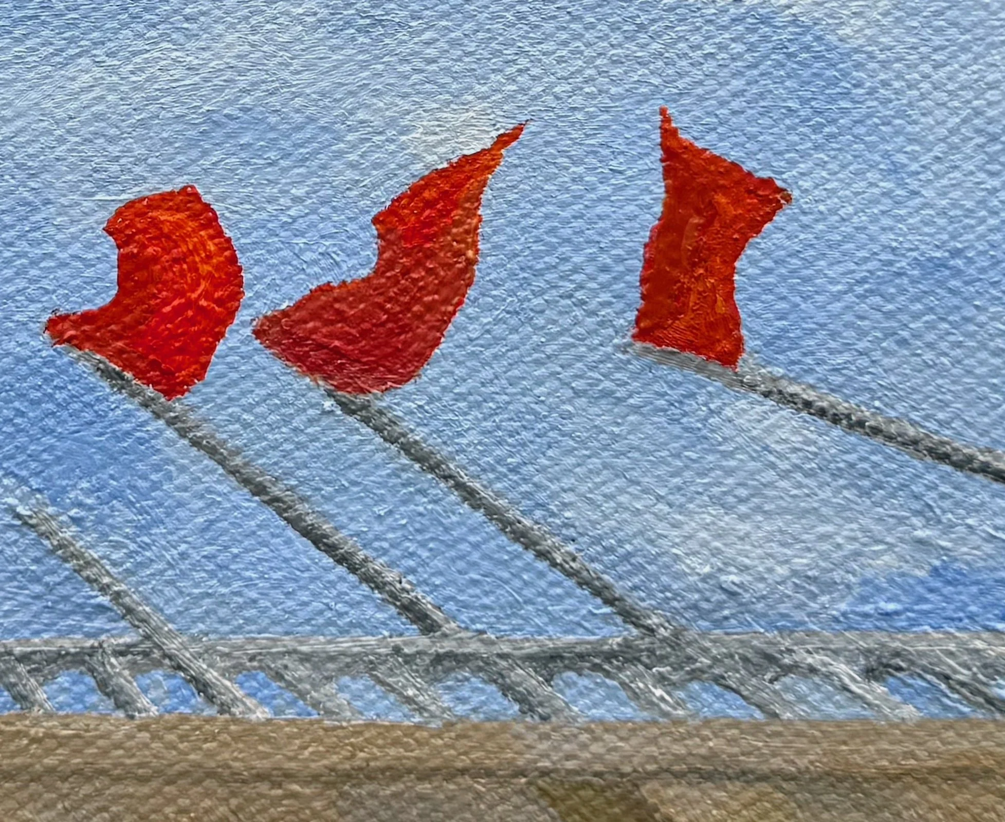 Bridging Red Flags and Low Illumination
6"x12"  15.2  cm x 30.4 cm
Oils on Canvas
2026
detail